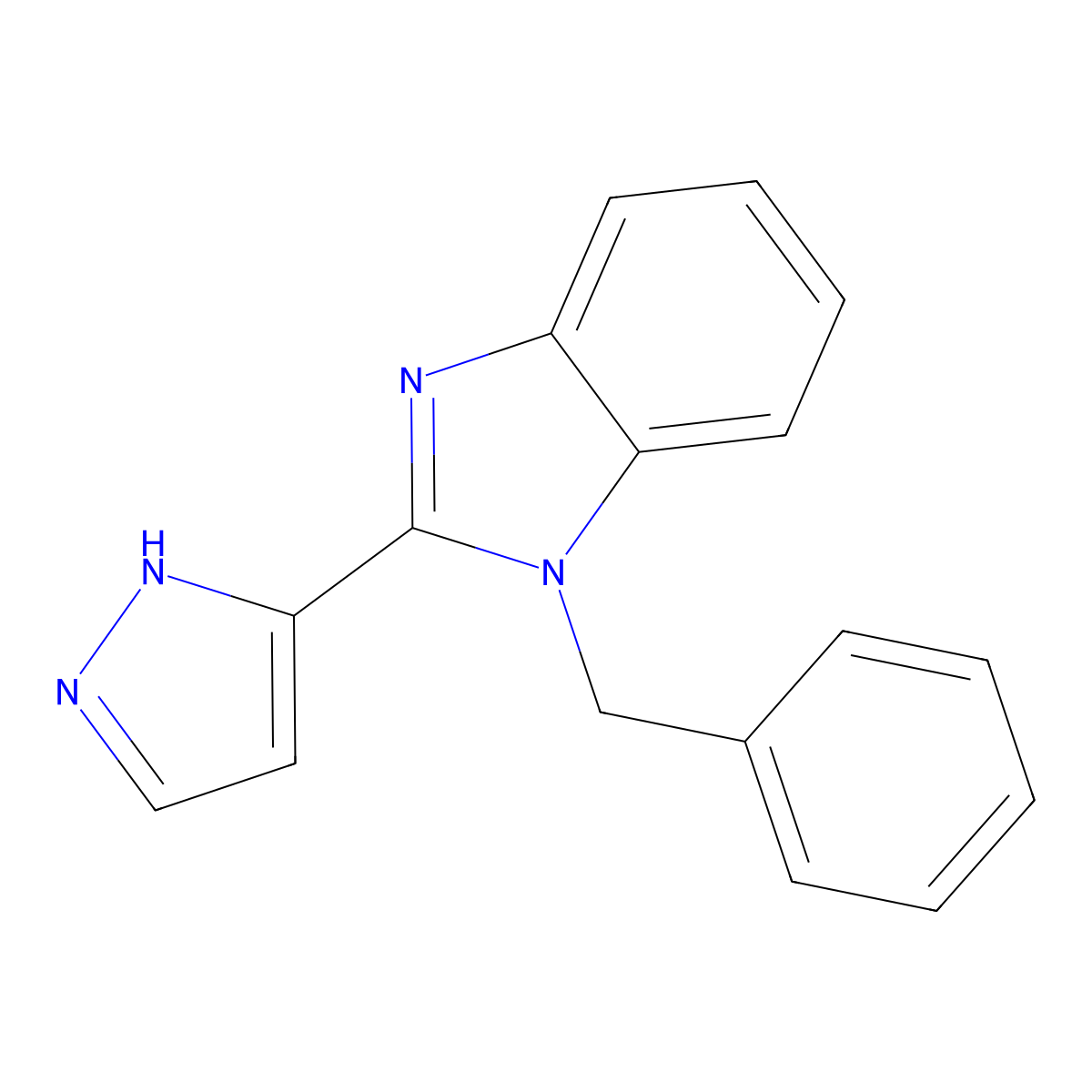 1-benzyl-2-(1H-pyrazol-5-yl)benzimidazole molecular structure, CAS 477710-52-4