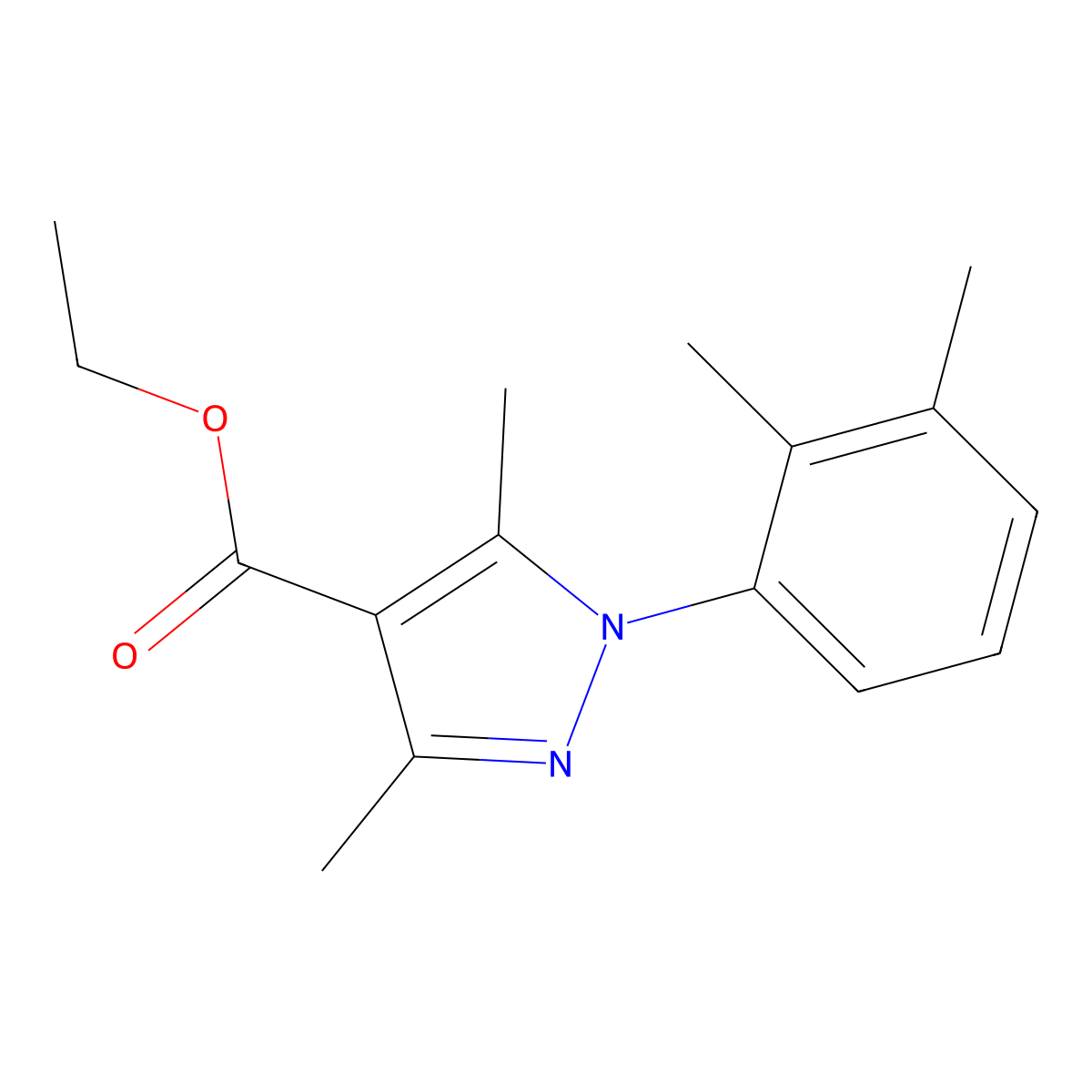 ethyl 1-(2,3-dimethylphenyl)-3,5-dimethyl-1H-pyrazole-4-carboxylate molecular structure, CAS 477710-53-5