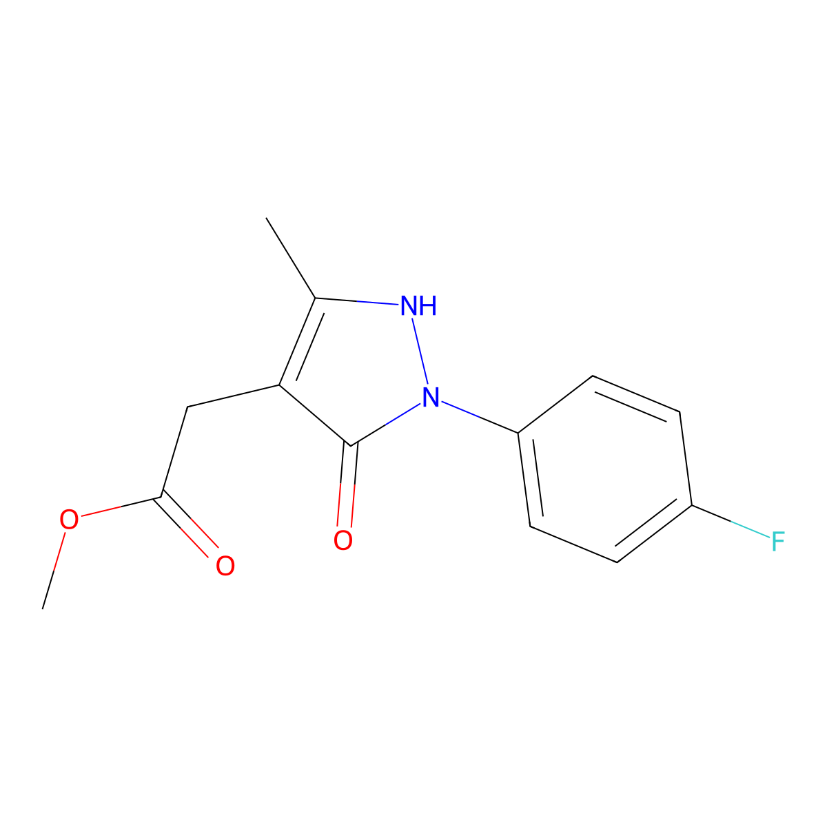 methyl 2-[1-(4-fluorophenyl)-5-hydroxy-3-methyl-1H-pyrazol-4-yl]acetate molecular structure, CAS 477710-56-8