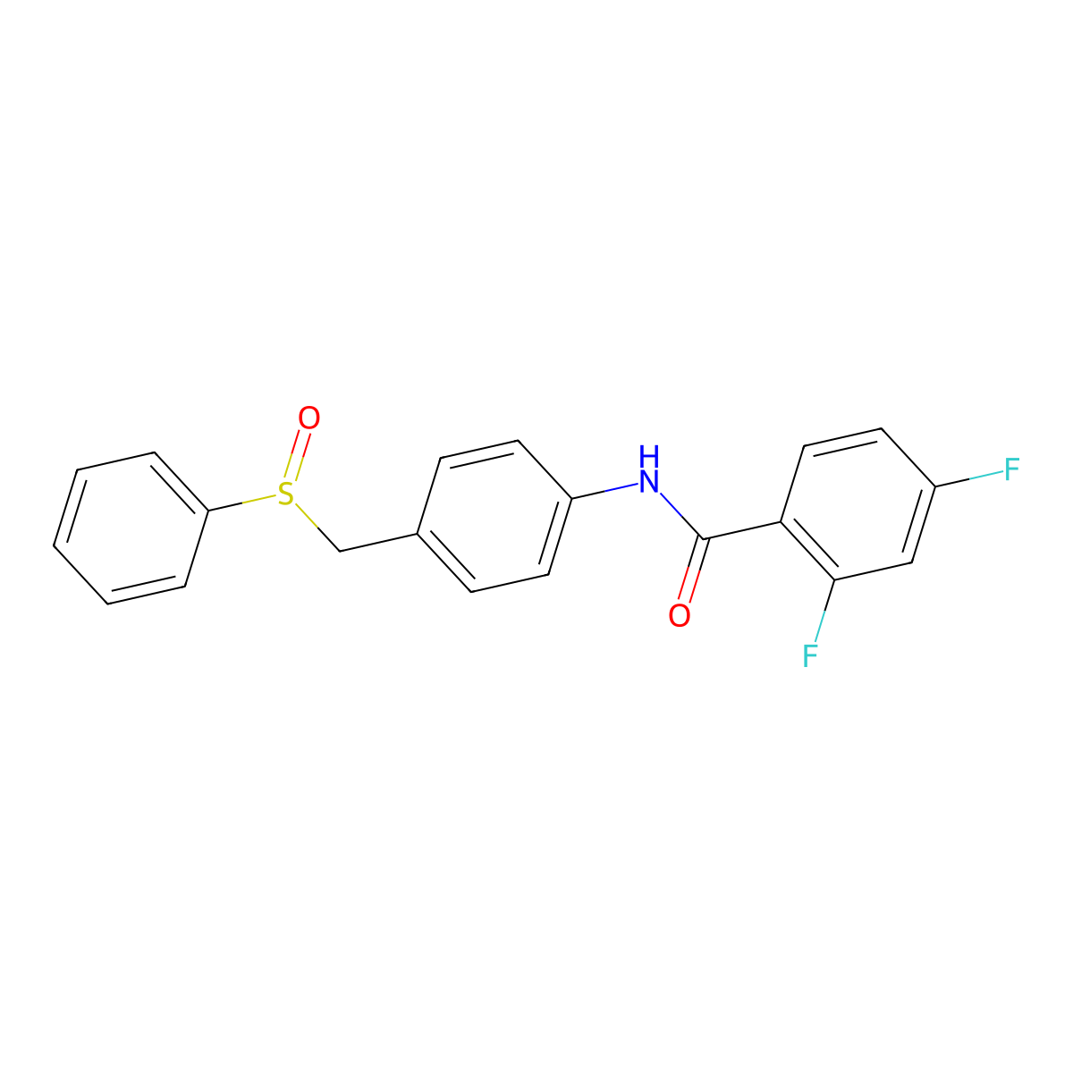2,4-difluoro-N-{4-[(phenylsulfinyl)methyl]phenyl}benzenecarboxamide molecular structure, CAS 477710-62-6