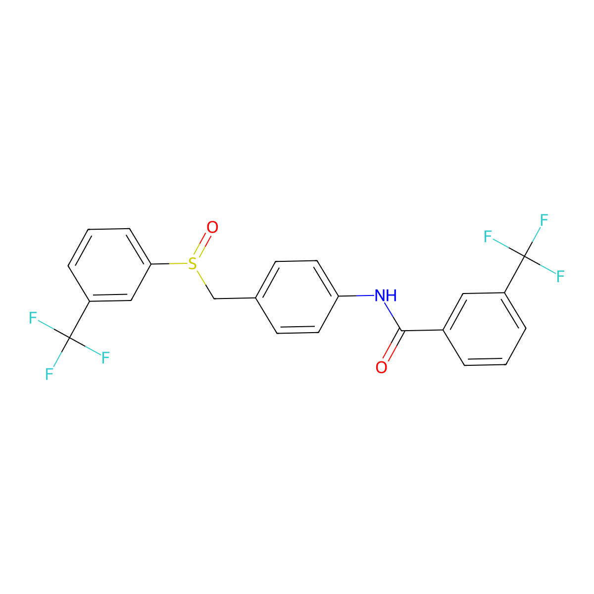 3-(trifluoromethyl)-N-[4-[[3-(trifluoromethyl)phenyl]sulfinylmethyl]phenyl]benzamide molecular structure, CAS 477710-63-7