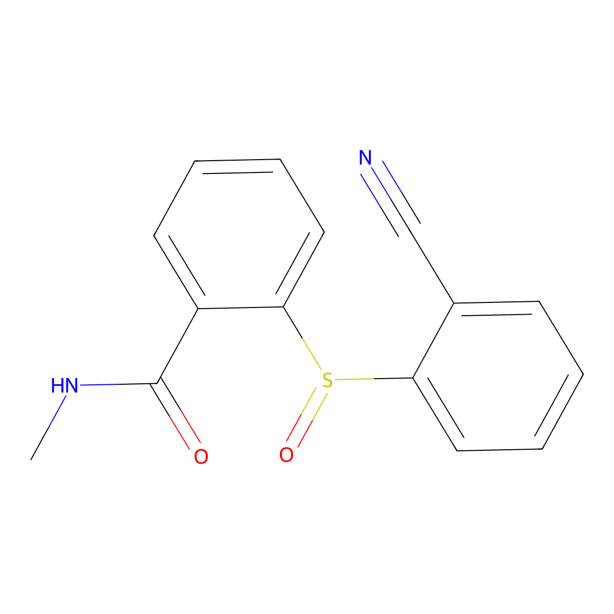 2-(2-cyanophenyl)sulfinyl-N-methylbenzamide molecular structure, CAS 477710-68-2