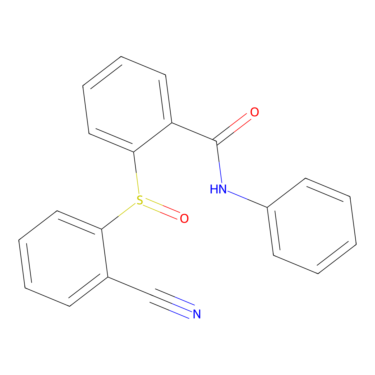 2-[(2-cyanophenyl)sulfinyl]-N-phenylbenzenecarboxamide molecular structure, CAS 477710-70-6