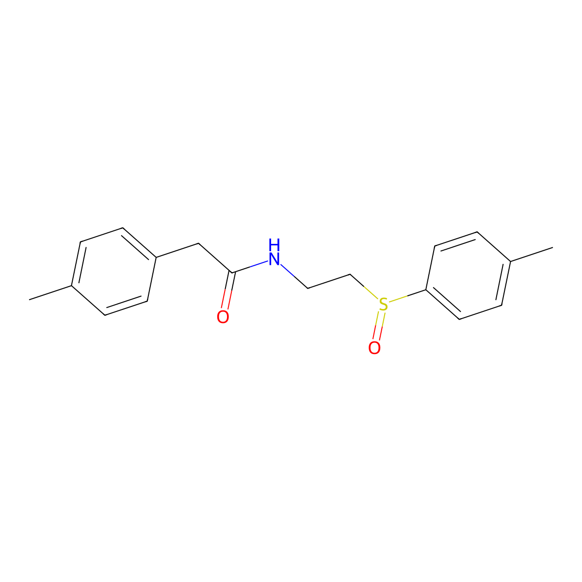 2-(4-Methylphenyl)-N-(2-((4-methylphenyl)sulfinyl)ethyl)acetamide molecular structure, CAS 477710-74-0