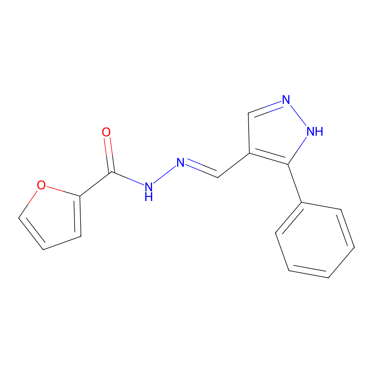 N'-[(E)-(3-phenyl-1H-pyrazol-4-yl)methylidene]-2-furohydrazide molecular structure, CAS 477710-89-7