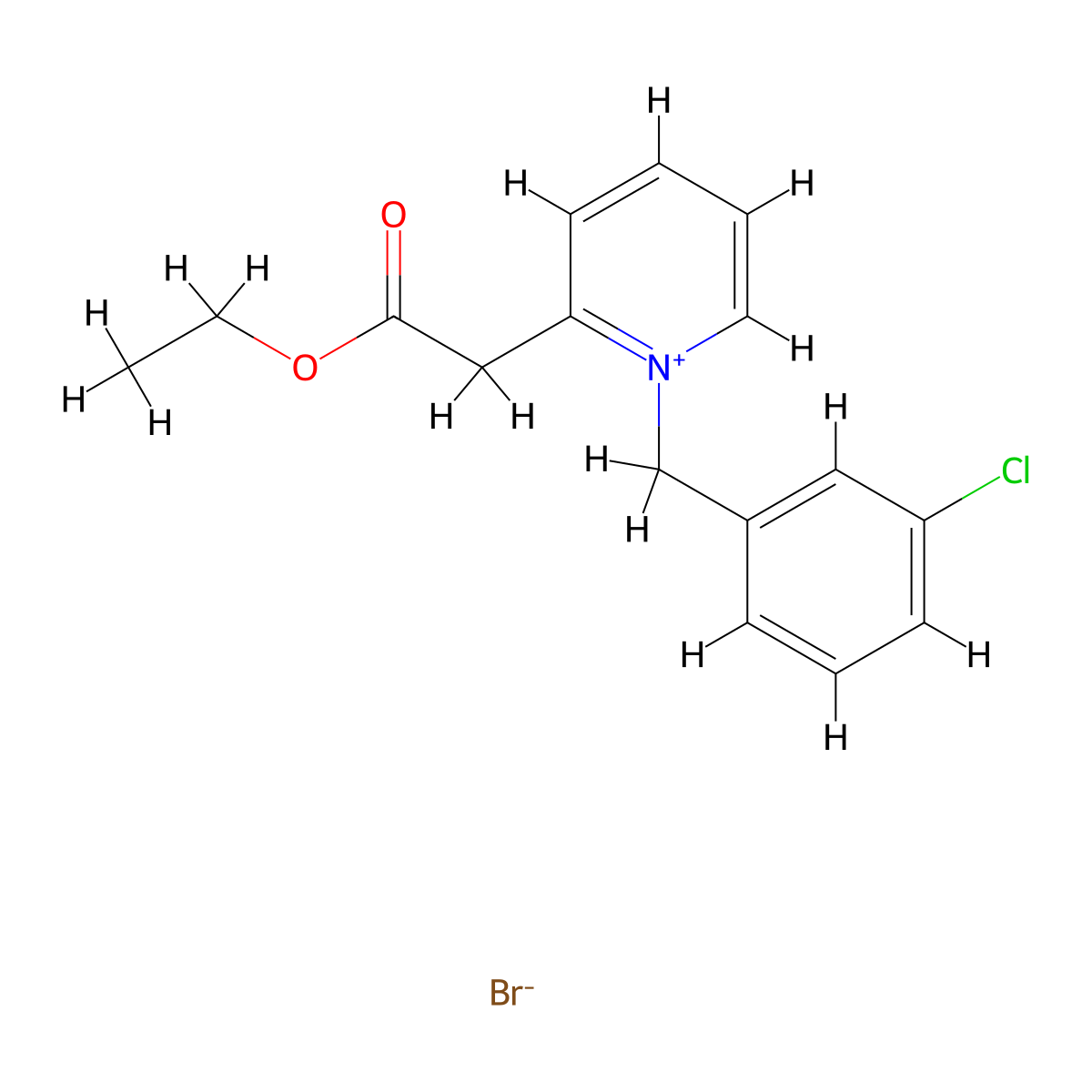 1-(3-Chlorobenzyl)-2-(2-ethoxy-2-oxoethyl)pyridinium bromide molecular structure, CAS 477711-07-2