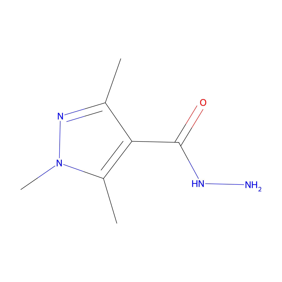 1,3,5-trimethyl-1H-pyrazole-4-carbohydrazide molecular structure, CAS 477711-16-3