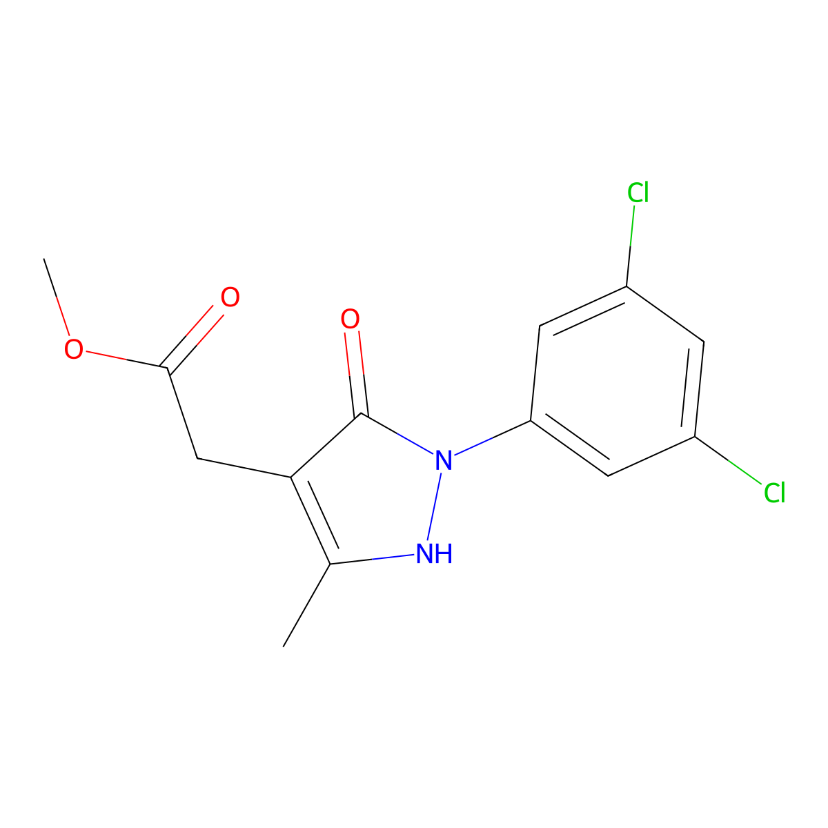methyl 2-[1-(3,5-dichlorophenyl)-5-hydroxy-3-methyl-1H-pyrazol-4-yl]acetate molecular structure, CAS 477711-21-0