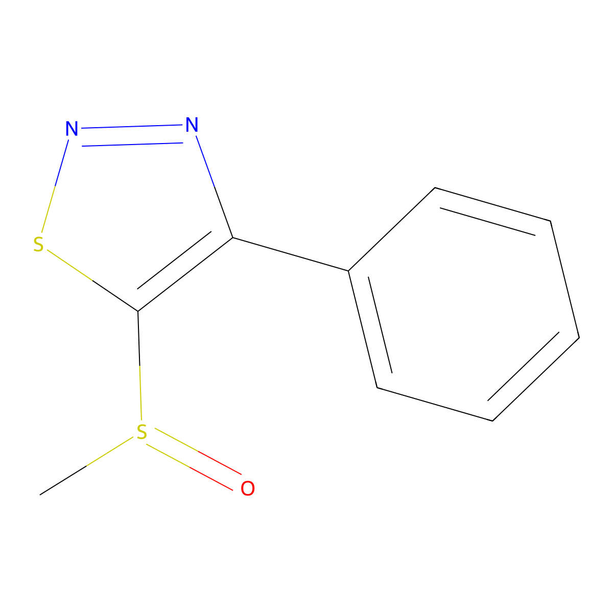5-Methylsulfinyl-4-phenylthiadiazole molecular structure, CAS 477711-27-6