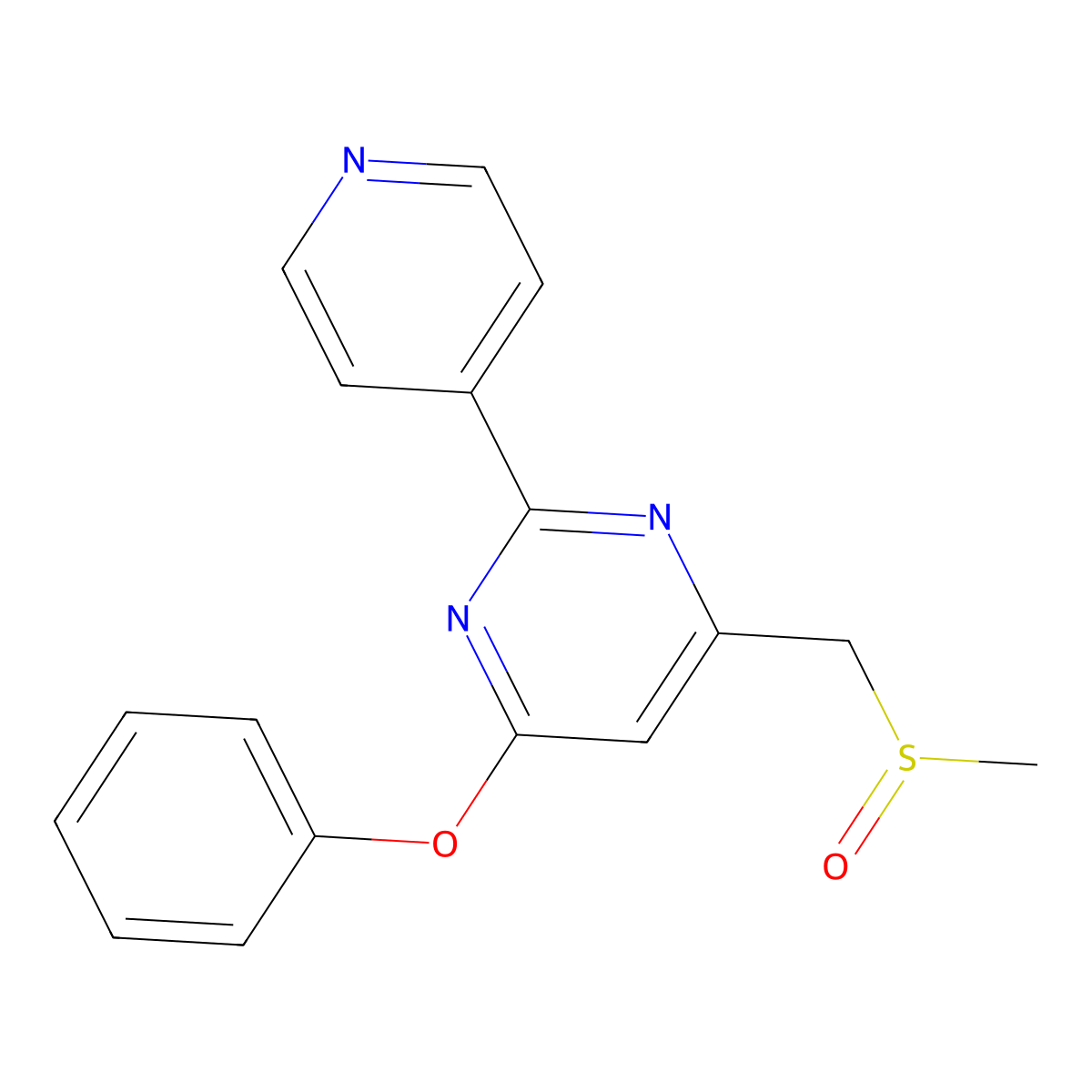 4-((Methylsulfinyl)methyl)-6-phenoxy-2-(4-pyridinyl)pyrimidine molecular structure, CAS 477711-30-1