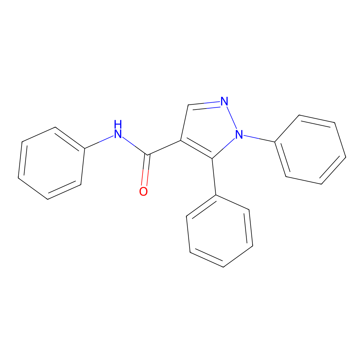 N,1,5-triphenyl-1H-pyrazole-4-carboxamide molecular structure, CAS 477711-90-3