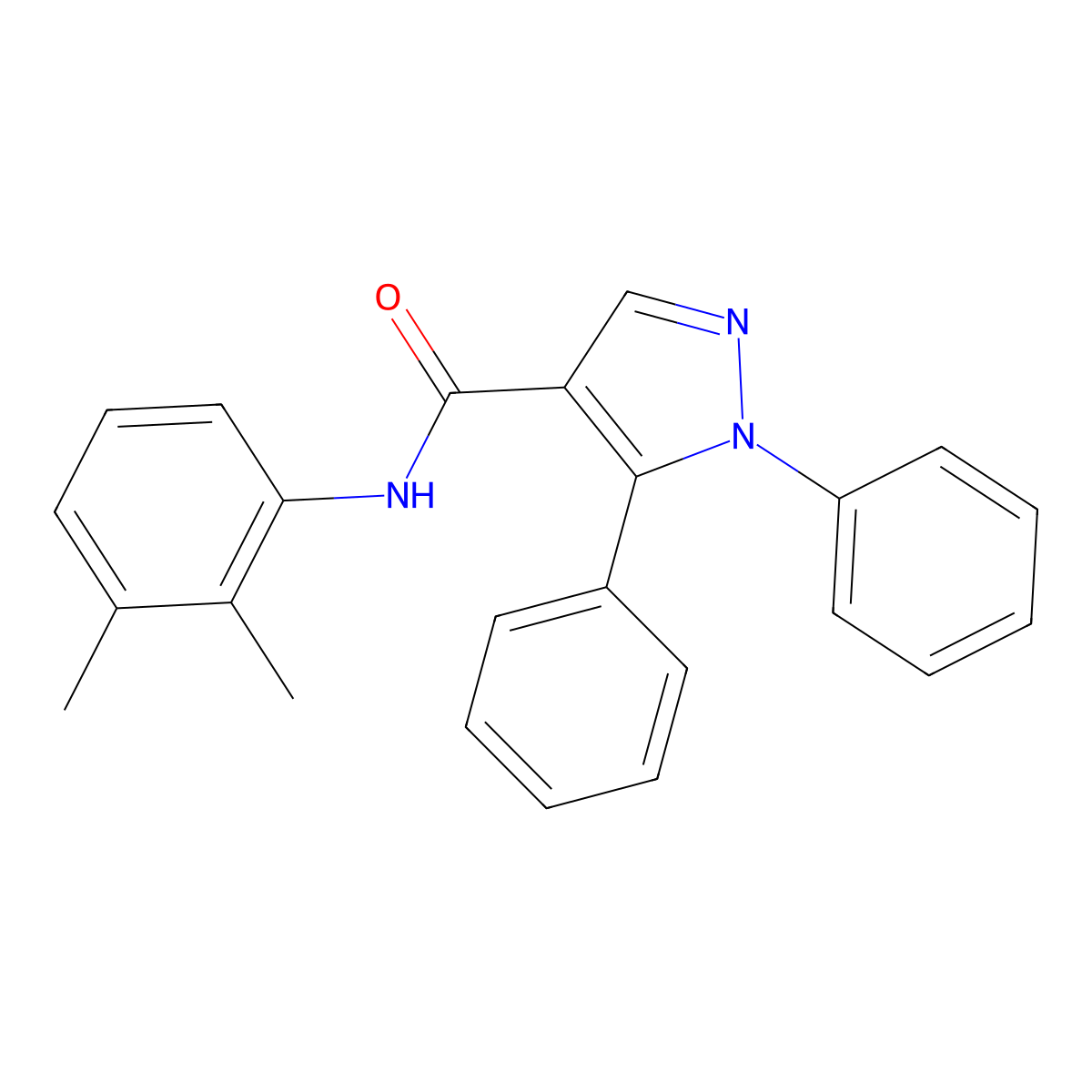 N-(2,3-dimethylphenyl)-1,5-diphenyl-1H-pyrazole-4-carboxamide molecular structure, CAS 477711-91-4