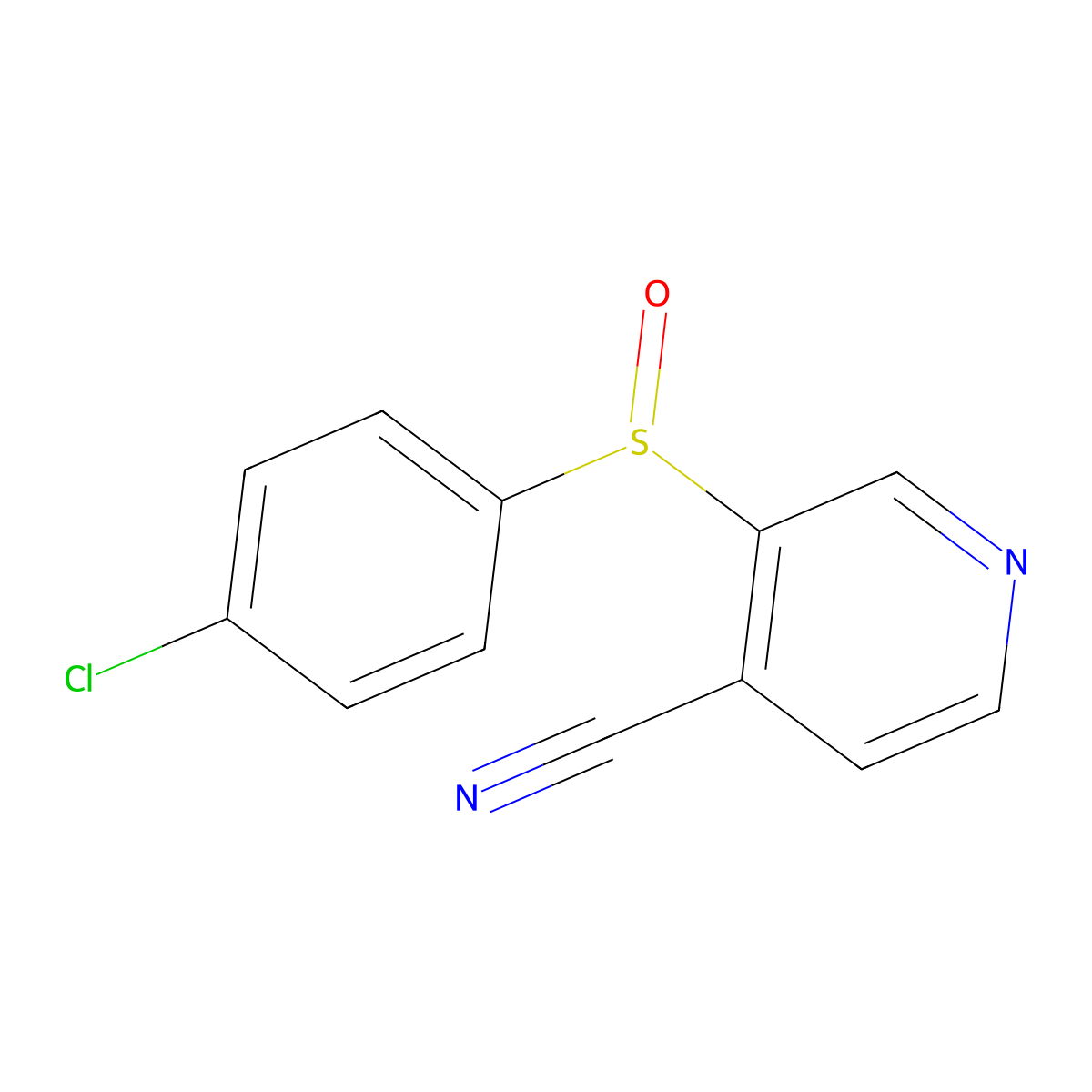 3-[(4-Chlorophenyl)sulfinyl]isonicotinonitrile molecular structure, CAS 477711-94-7