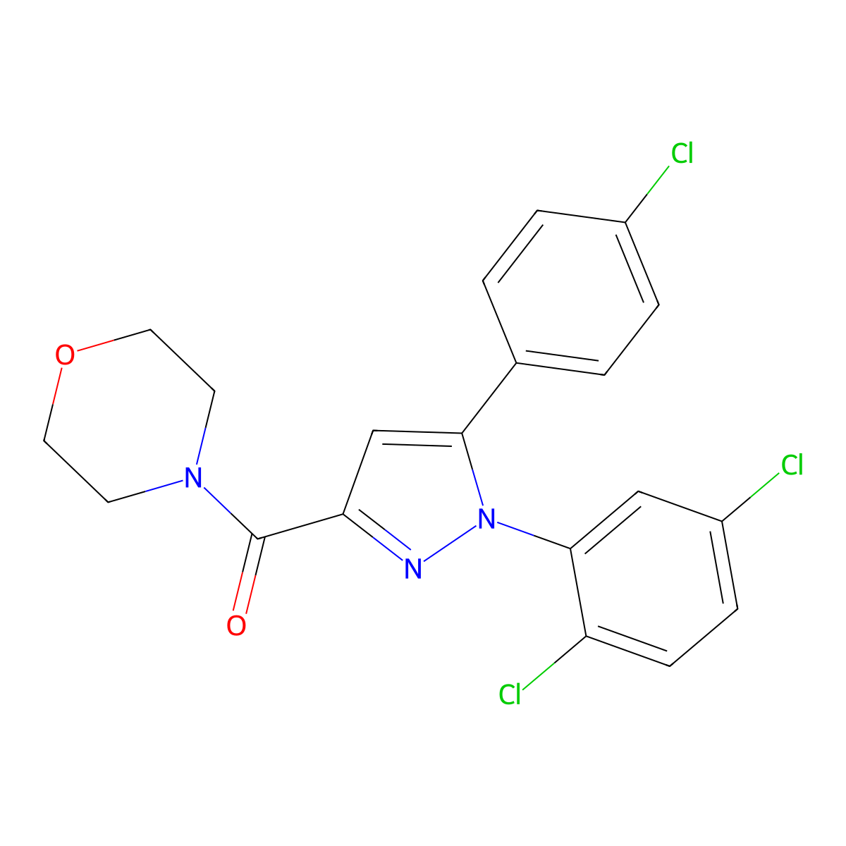[5-(4-chlorophenyl)-1-(2,5-dichlorophenyl)-1H-pyrazol-3-yl](morpholino)methanone molecular structure, CAS 477712-08-6