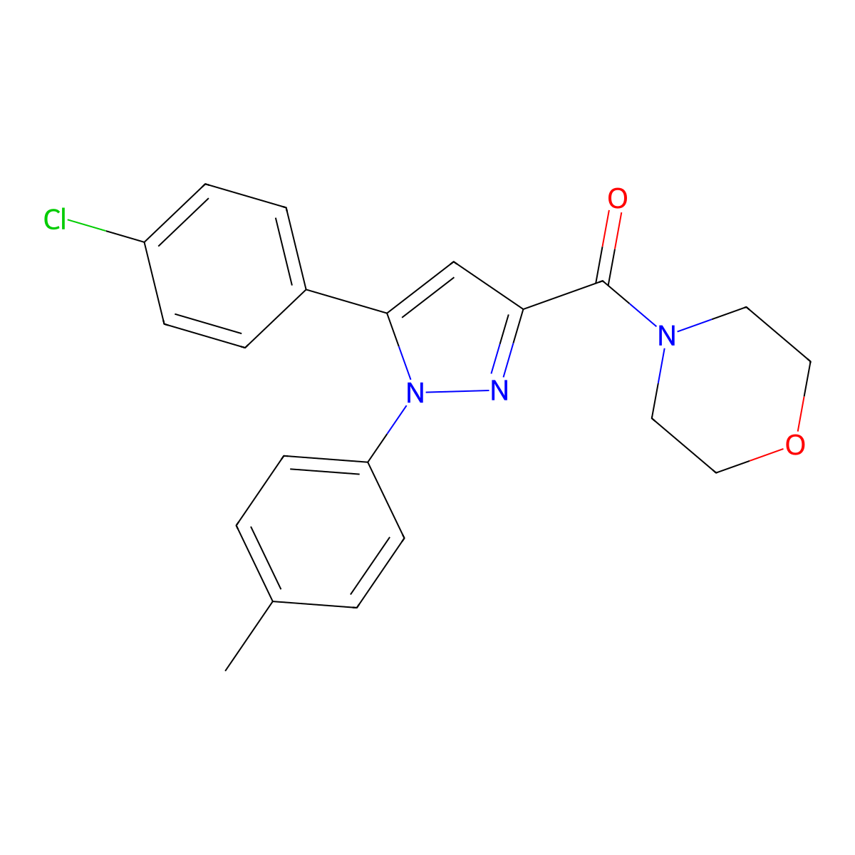 [5-(4-chlorophenyl)-1-(4-methylphenyl)-1H-pyrazol-3-yl](morpholino)methanone molecular structure, CAS 477712-29-1