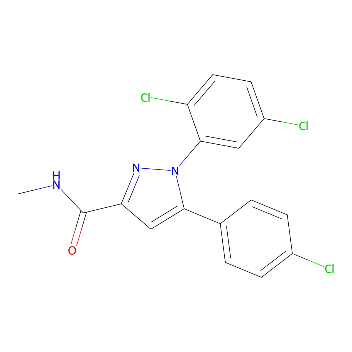 5-(4-chlorophenyl)-1-(2,5-dichlorophenyl)-N-methyl-1H-pyrazole-3-carboxamide molecular structure, CAS 477712-35-9