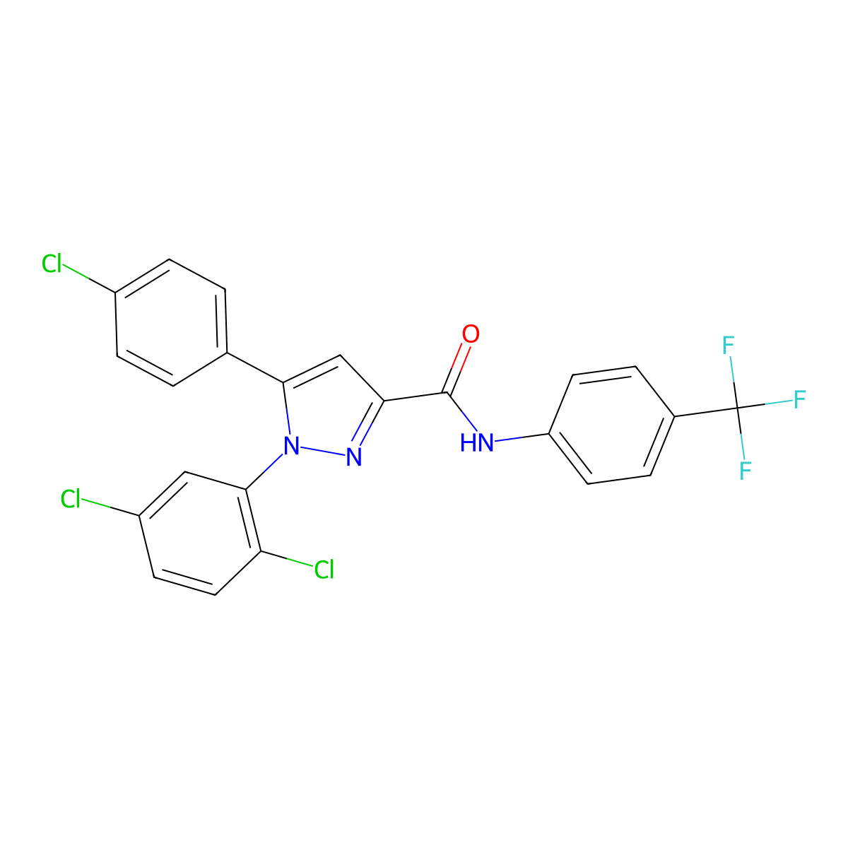 5-(4-chlorophenyl)-1-(2,5-dichlorophenyl)-N-[4-(trifluoromethyl)phenyl]-1H-pyrazole-3-carboxamide molecular structure, CAS 477712-38-2