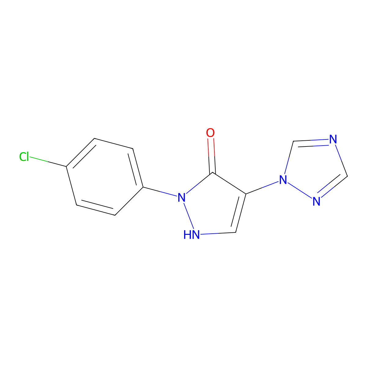 1-(4-chlorophenyl)-4-(1H-1,2,4-triazol-1-yl)-1H-pyrazol-5-ol molecular structure, CAS 477712-95-1