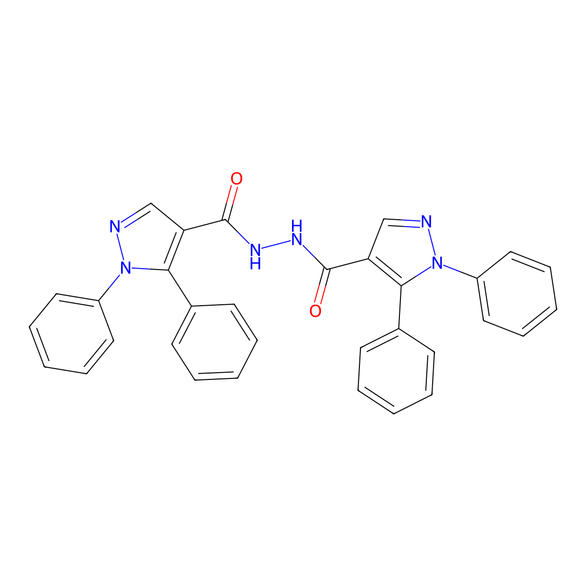 N'-[(1,5-diphenyl-1H-pyrazol-4-yl)carbonyl]-1,5-diphenyl-1H-pyrazole-4-carbohydrazide molecular structure, CAS 477713-02-3