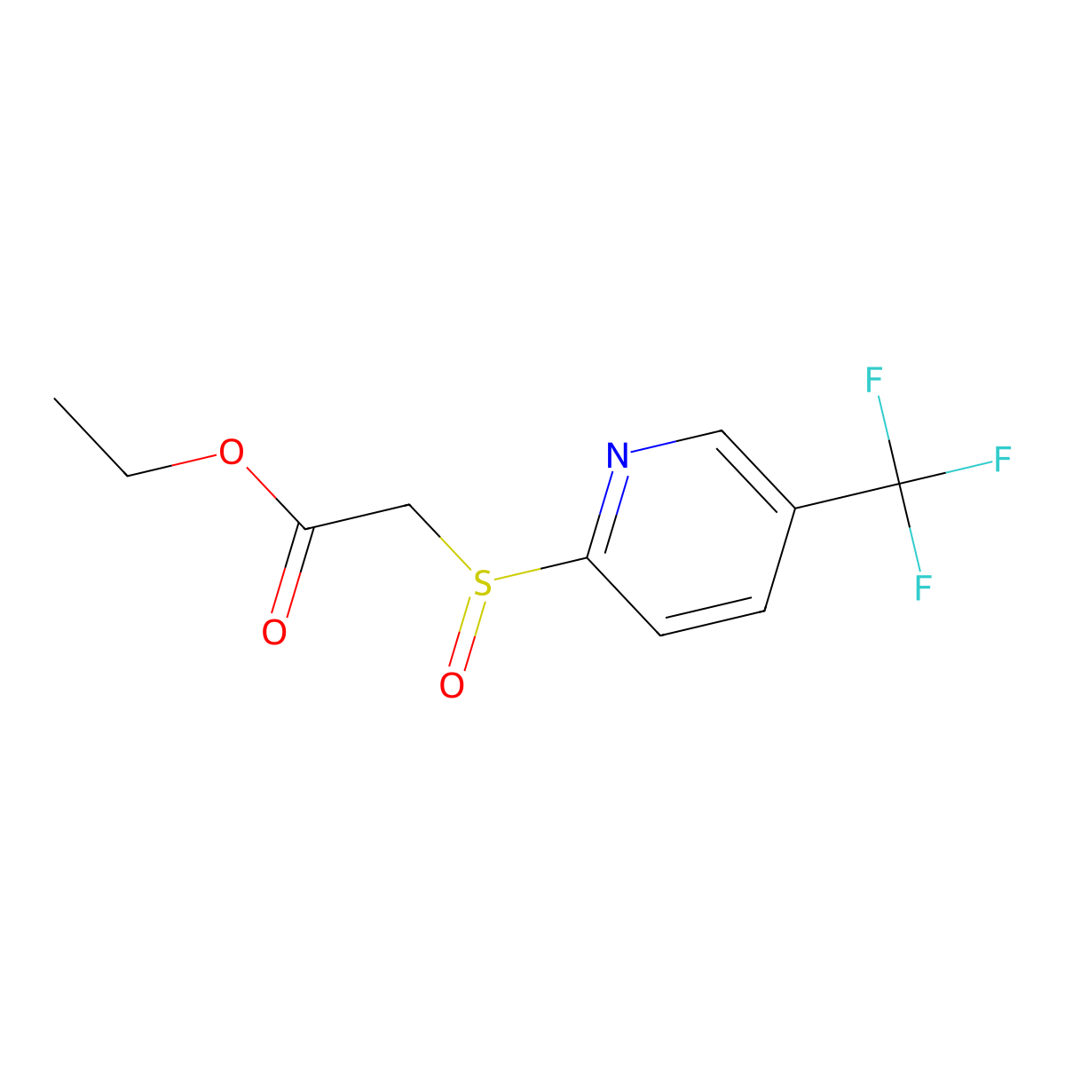 Ethyl 2-{[5-(trifluoromethyl)-2-pyridinyl]sulfinyl}acetate molecular structure, CAS 477713-18-1