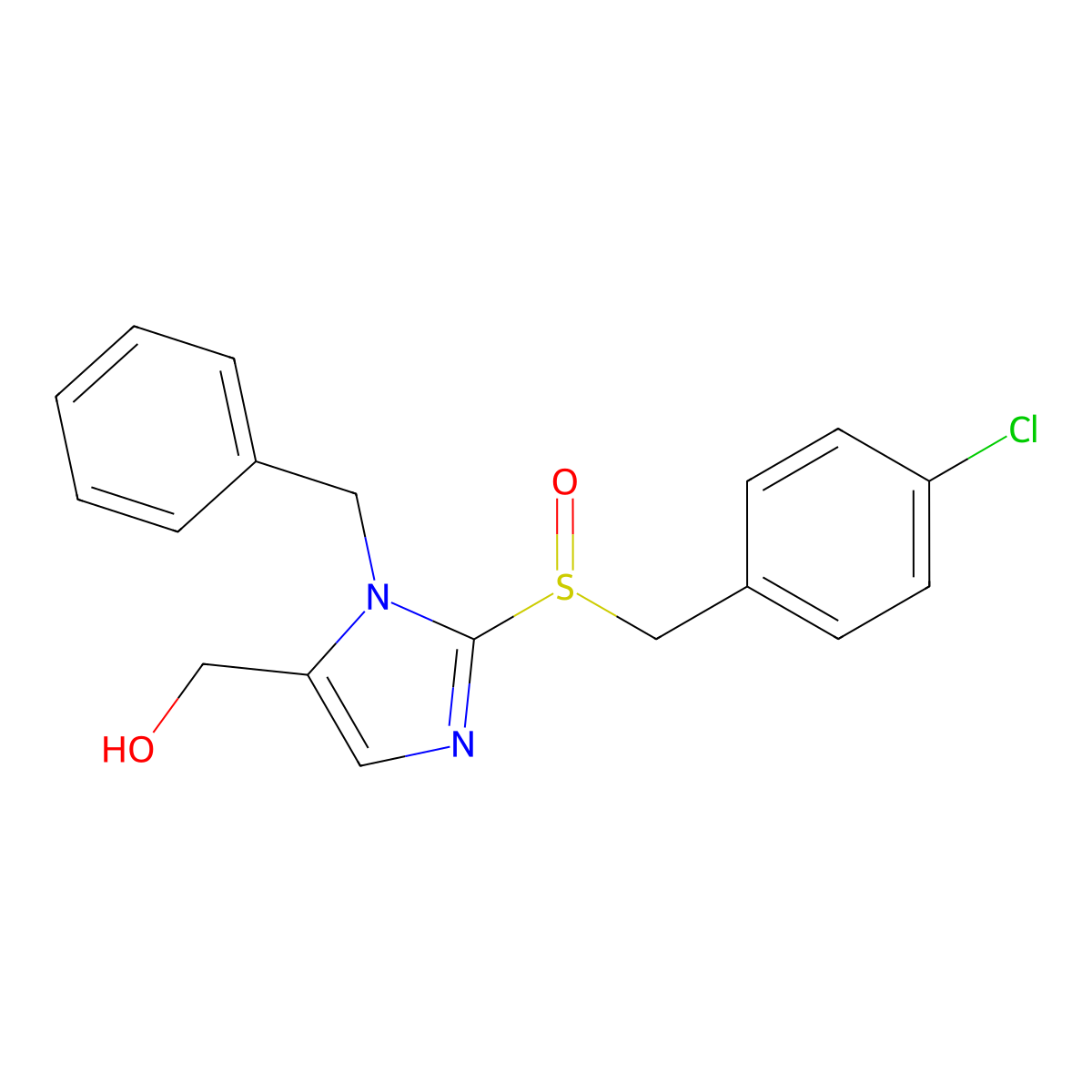 {1-benzyl-2-[(4-chlorobenzyl)sulfinyl]-1H-imidazol-5-yl}methanol molecular structure, CAS 477713-19-2