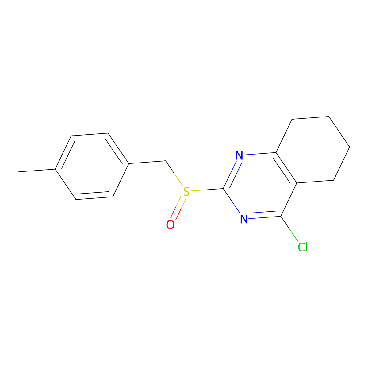 4-Chloro-2-[(4-methylbenzyl)sulfinyl]-5,6,7,8-tetrahydroquinazoline molecular structure, CAS 477713-76-1