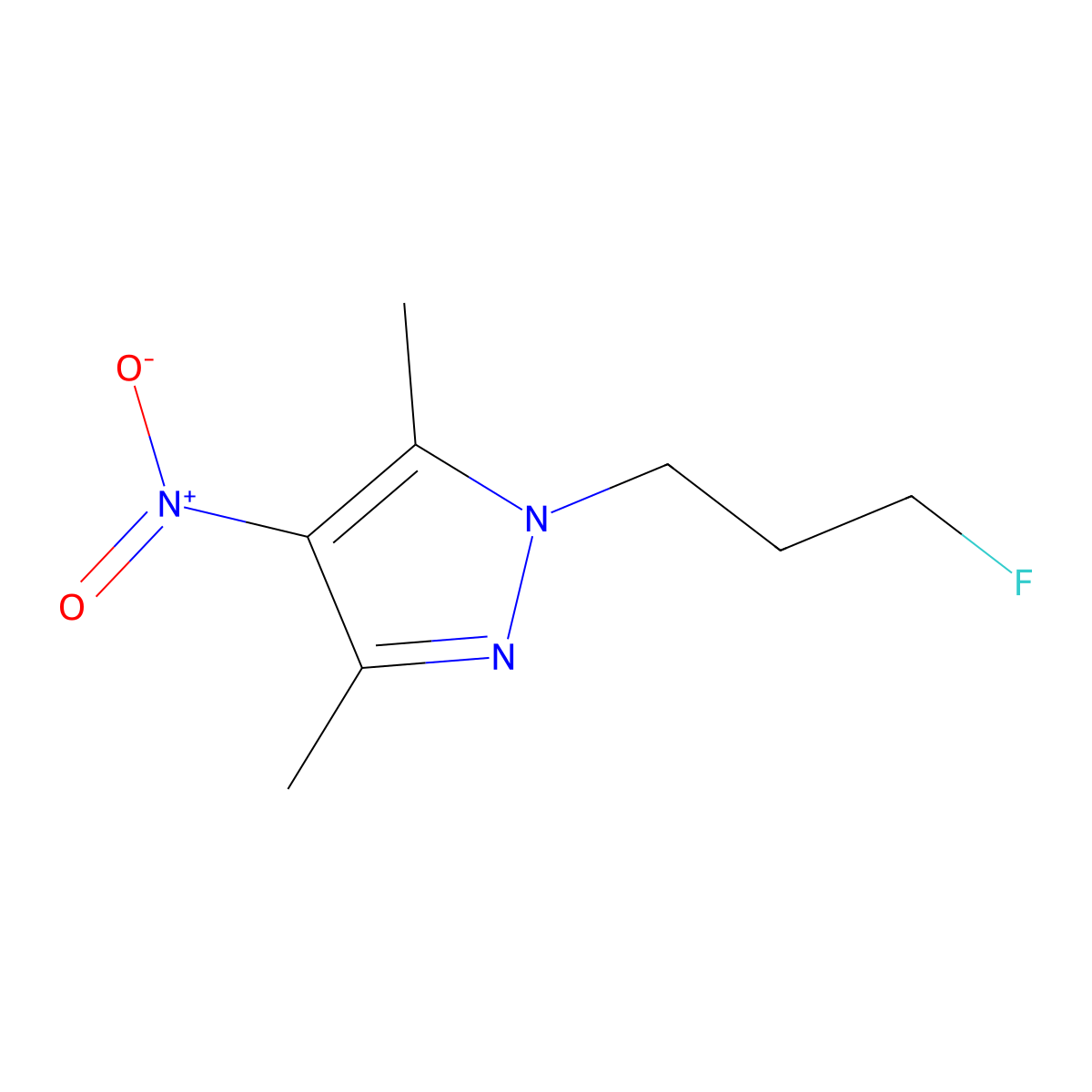 1-(3-fluoropropyl)-3,5-dimethyl-4-nitro-1H-pyrazole molecular structure, CAS 477713-78-3