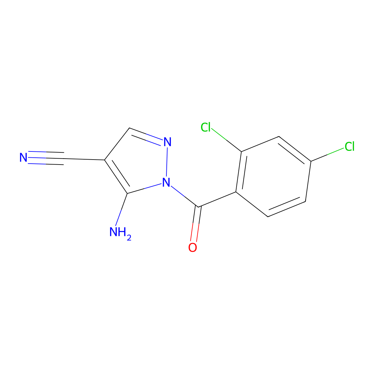 5-amino-1-(2,4-dichlorobenzoyl)-1H-pyrazole-4-carbonitrile molecular structure, CAS 477713-79-4