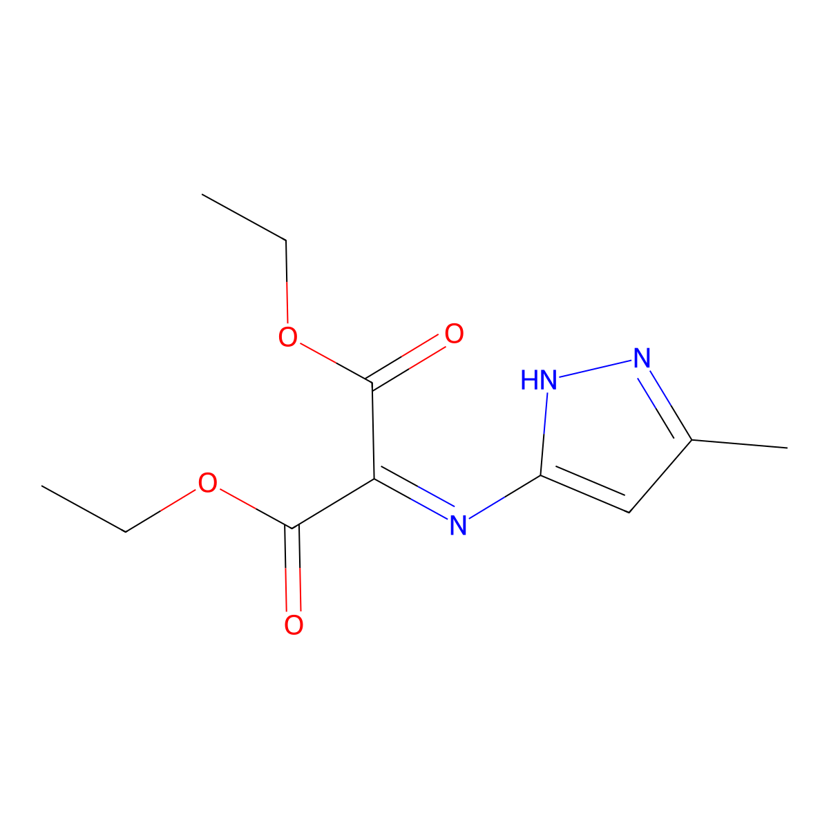 diethyl 2-[(3-methyl-1H-pyrazol-5-yl)imino]malonate molecular structure, CAS 477713-81-8