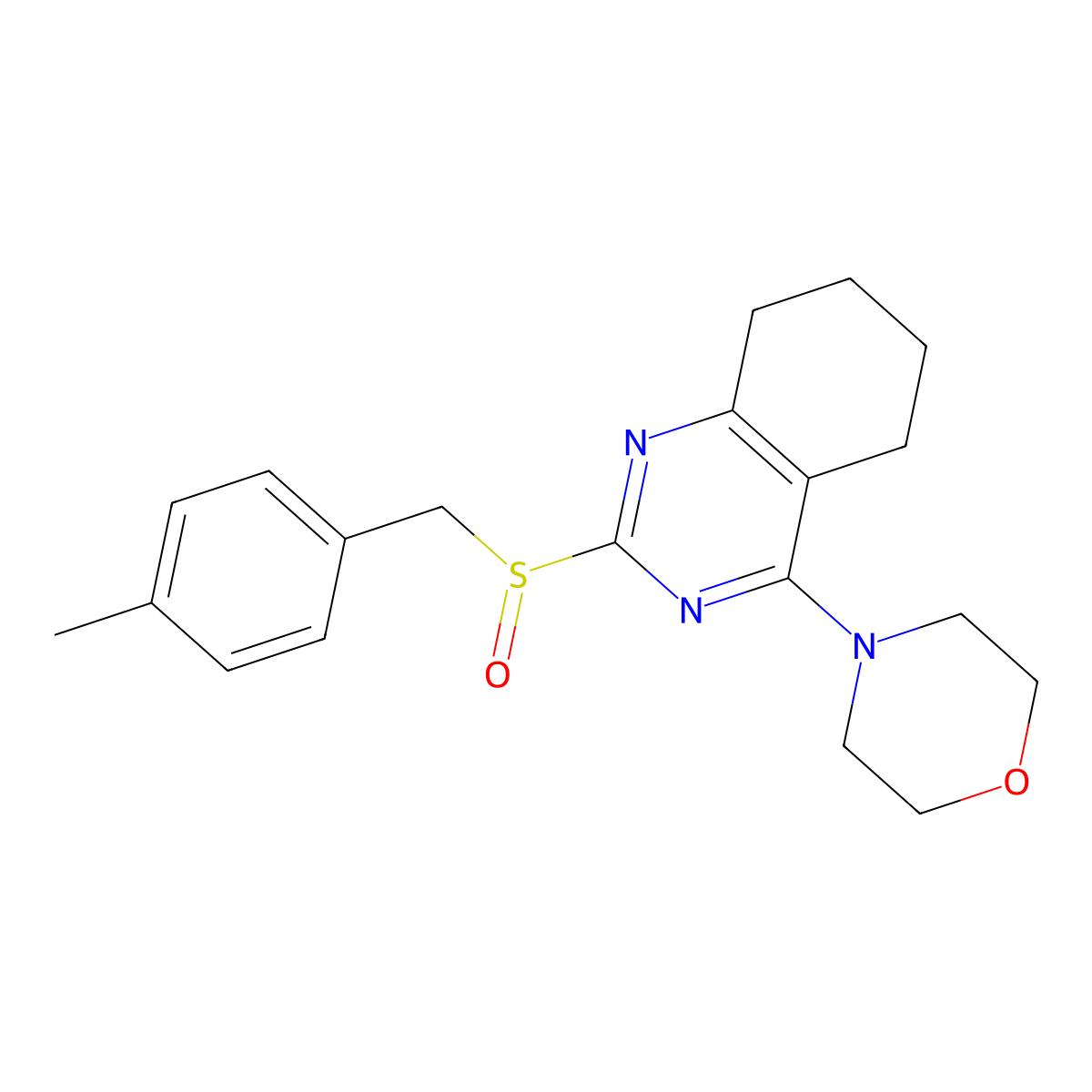 4-Methylbenzyl 4-morpholino-5,6,7,8-tetrahydro-2-quinazolinyl sulfoxide molecular structure, CAS 477714-05-9