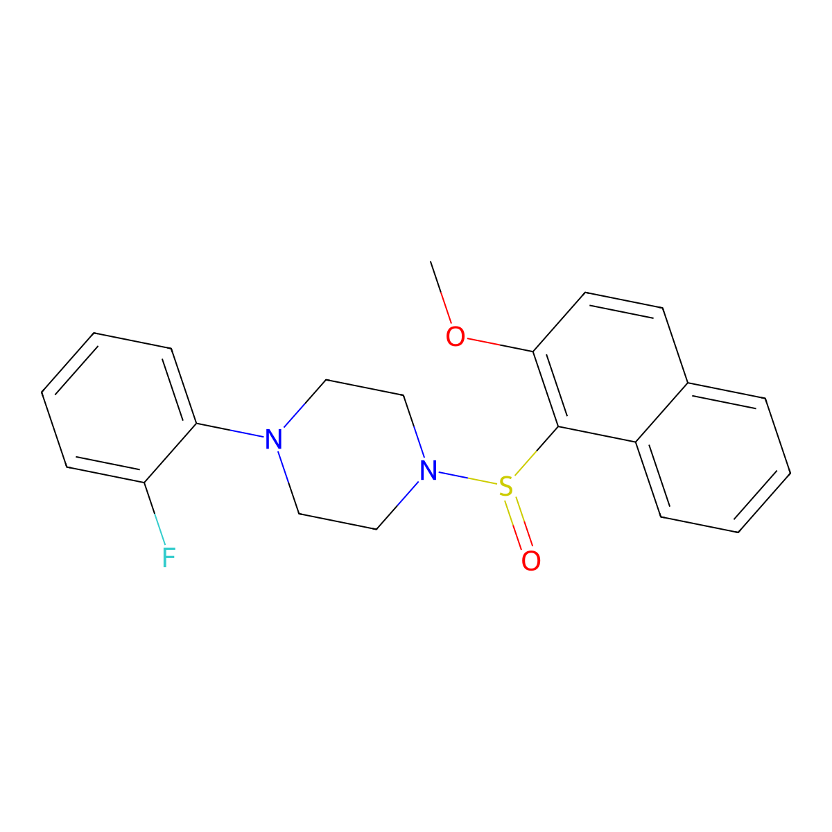 1-(2-Fluorophenyl)-4-[(2-methoxy-1-naphthyl)sulfinyl]piperazine molecular structure, CAS 477714-14-0