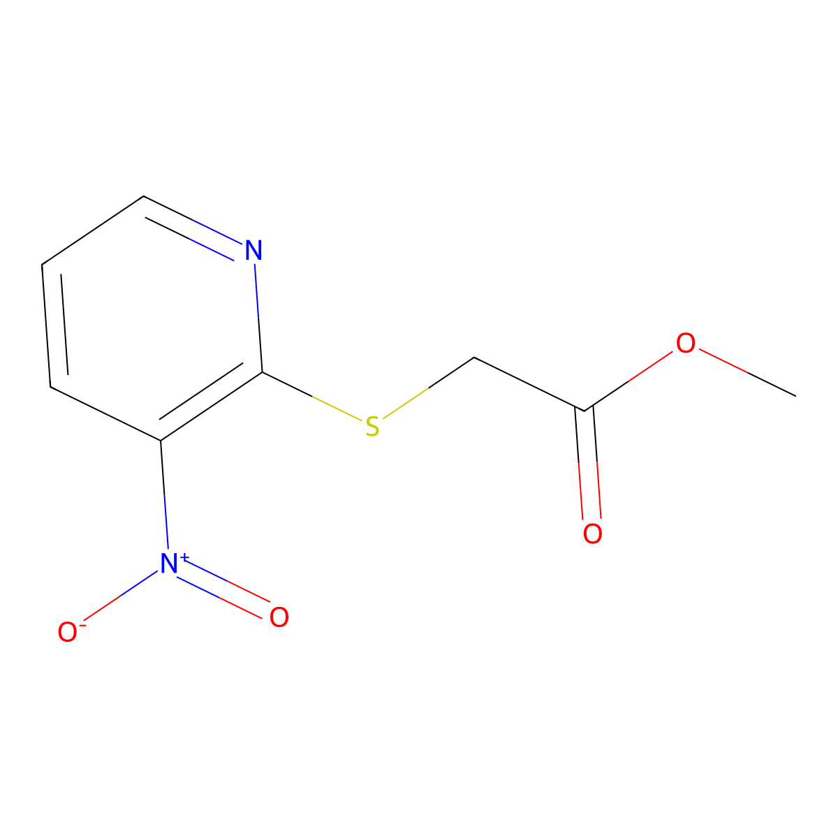 2-(Methoxycarbonyl)methylthio-3-nitropyridine molecular structure, CAS 477716-65-7