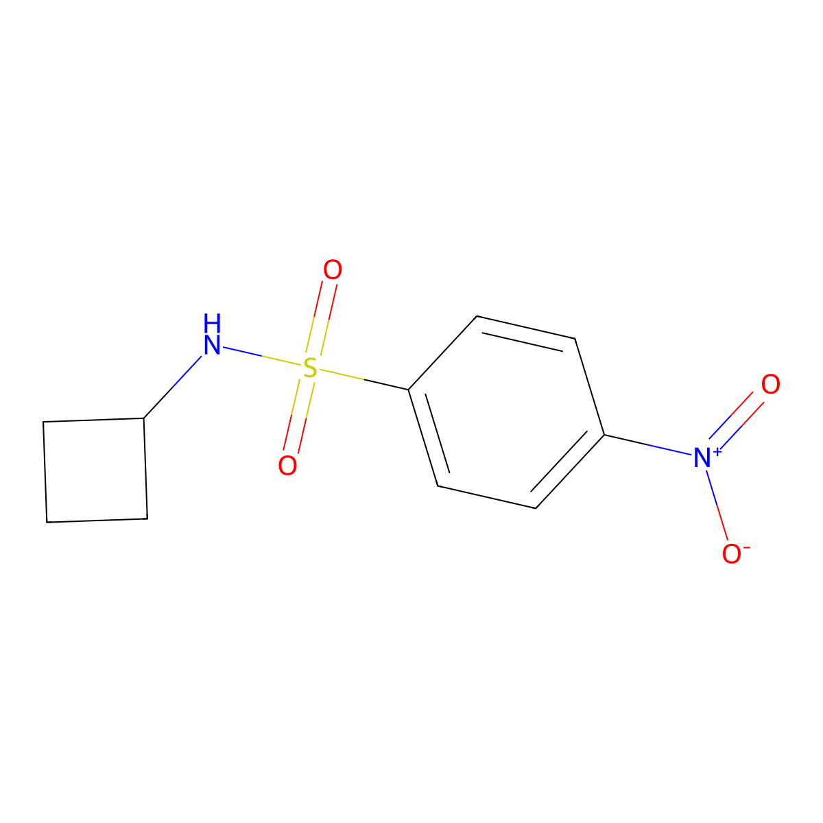 Benzenesulfonamide, N-cyclobutyl-4-nitro- molecular structure, CAS 477723-14-1
