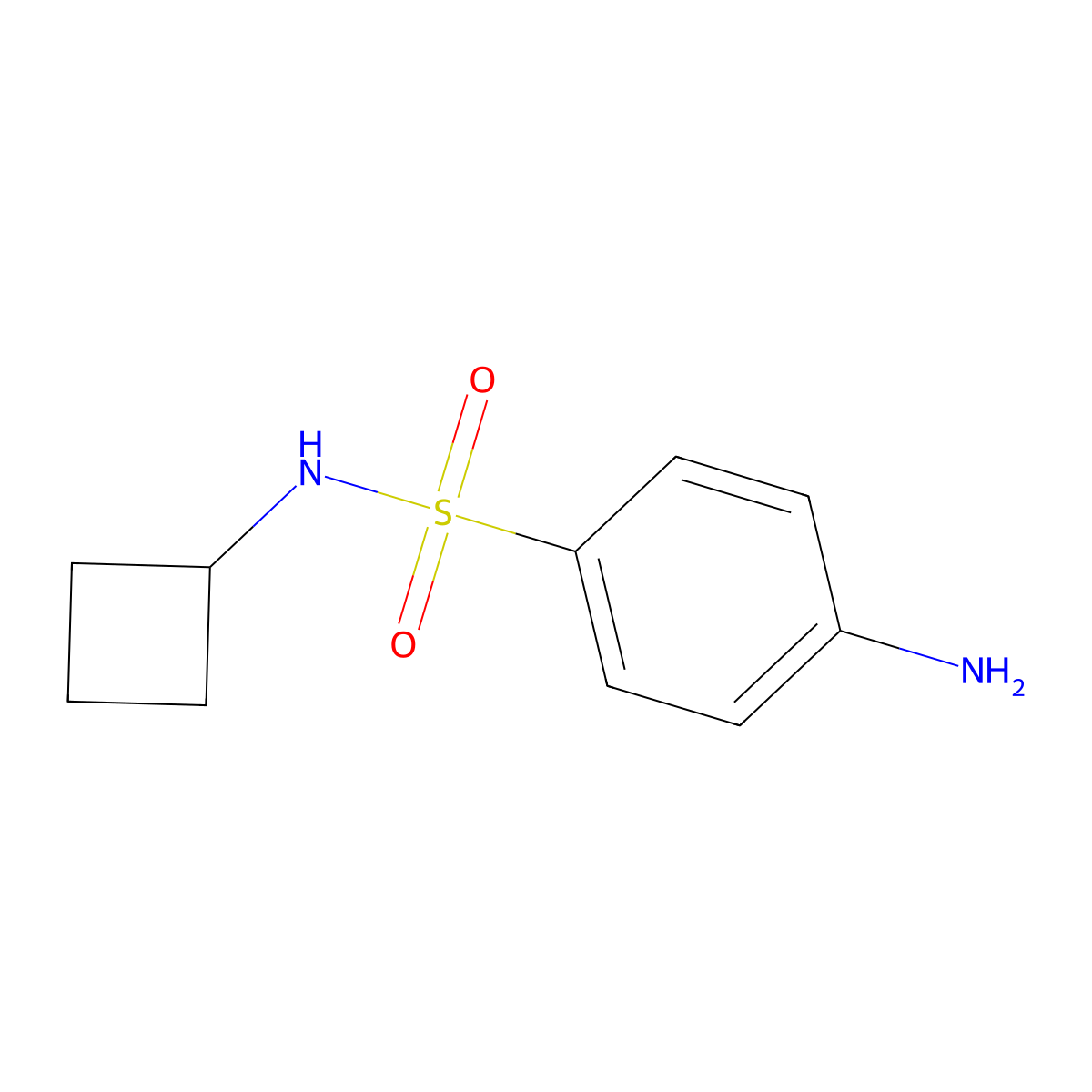 Benzenesulfonamide, 4-amino-N-cyclobutyl- molecular structure, CAS 477723-16-3