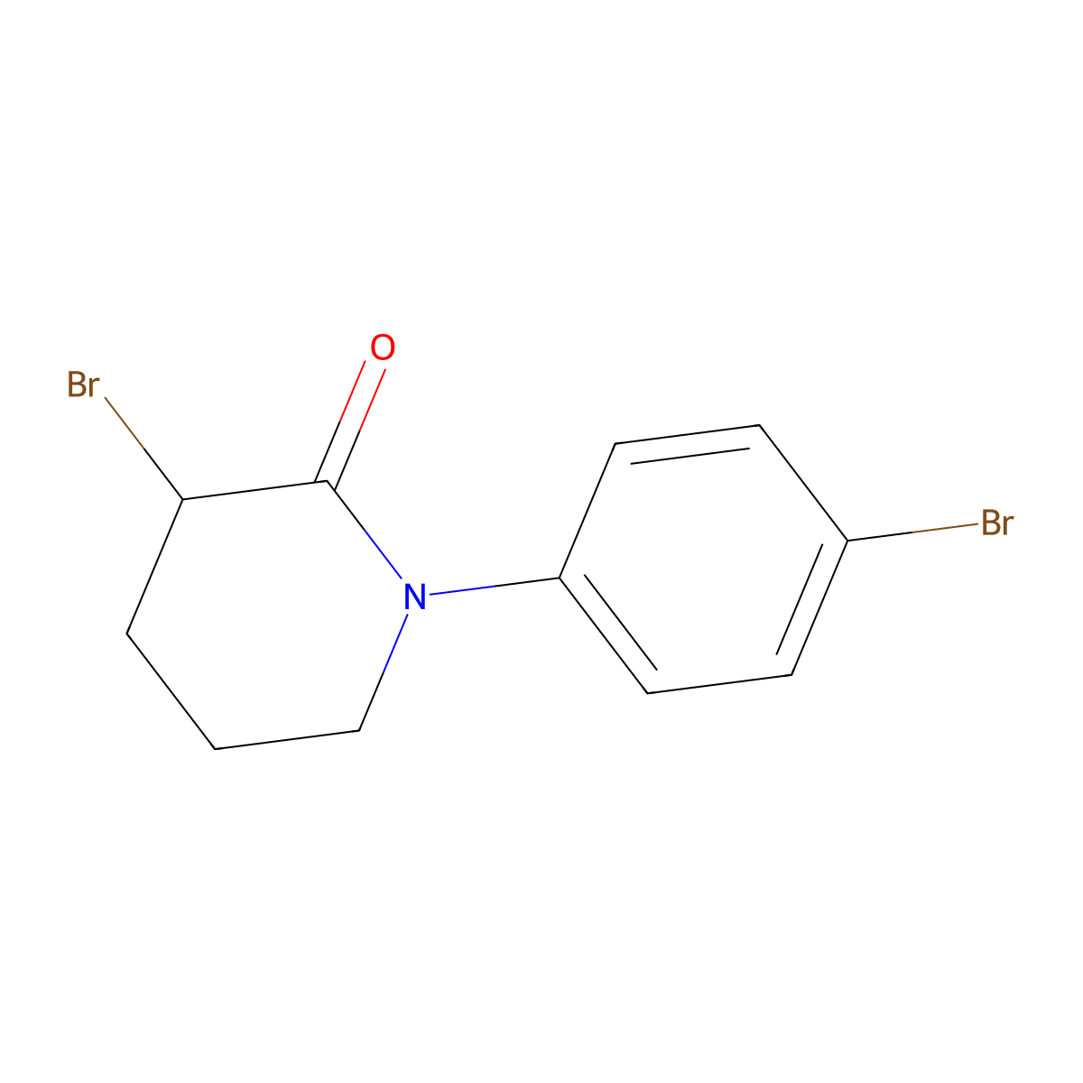 3-Bromo-1-(4-bromophenyl)piperidin-2-one molecular structure, CAS 477739-51-8