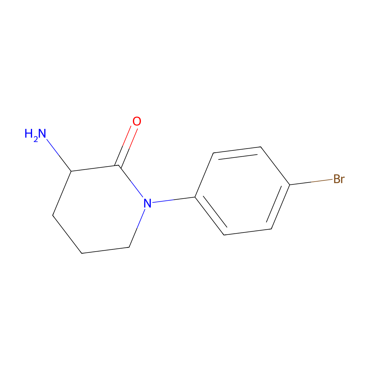 3-Amino-1-(4-bromophenyl)piperidin-2-one molecular structure, CAS 477739-53-0