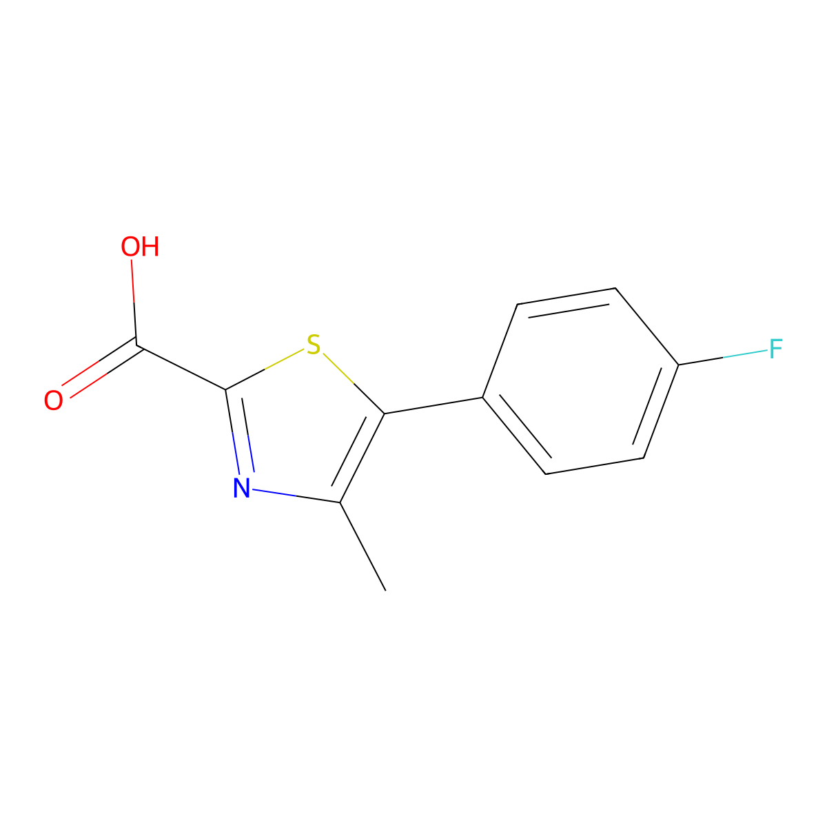 5-(4-Fluorophenyl)-4-methyl-1,3-thiazole-2-carboxylic acid molecular structure, CAS 477740-68-4
