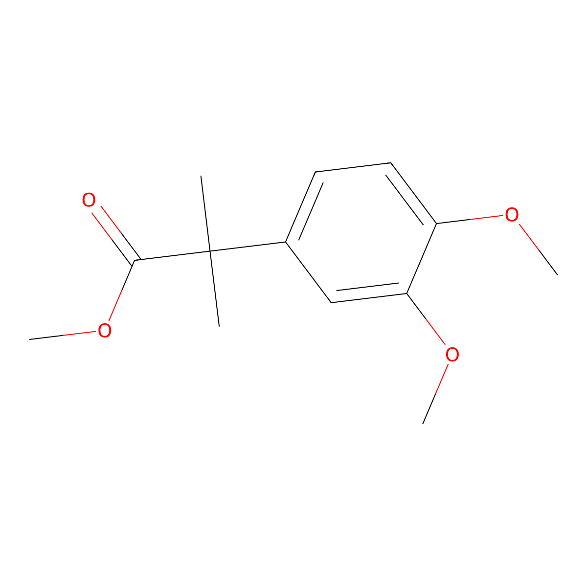 Methyl 2-(3,4-dimethoxyphenyl)-2-methylpropanoate molecular structure, CAS 477741-73-4