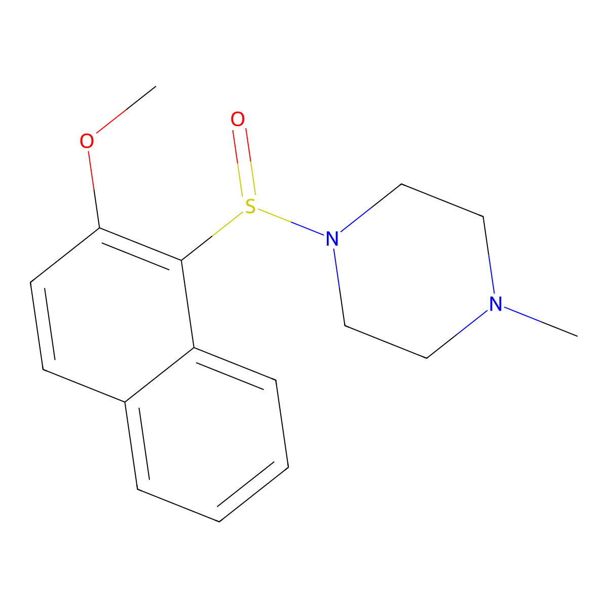 1-[(2-Methoxy-1-naphthyl)sulfinyl]-4-methylpiperazine molecular structure, CAS 477762-09-7