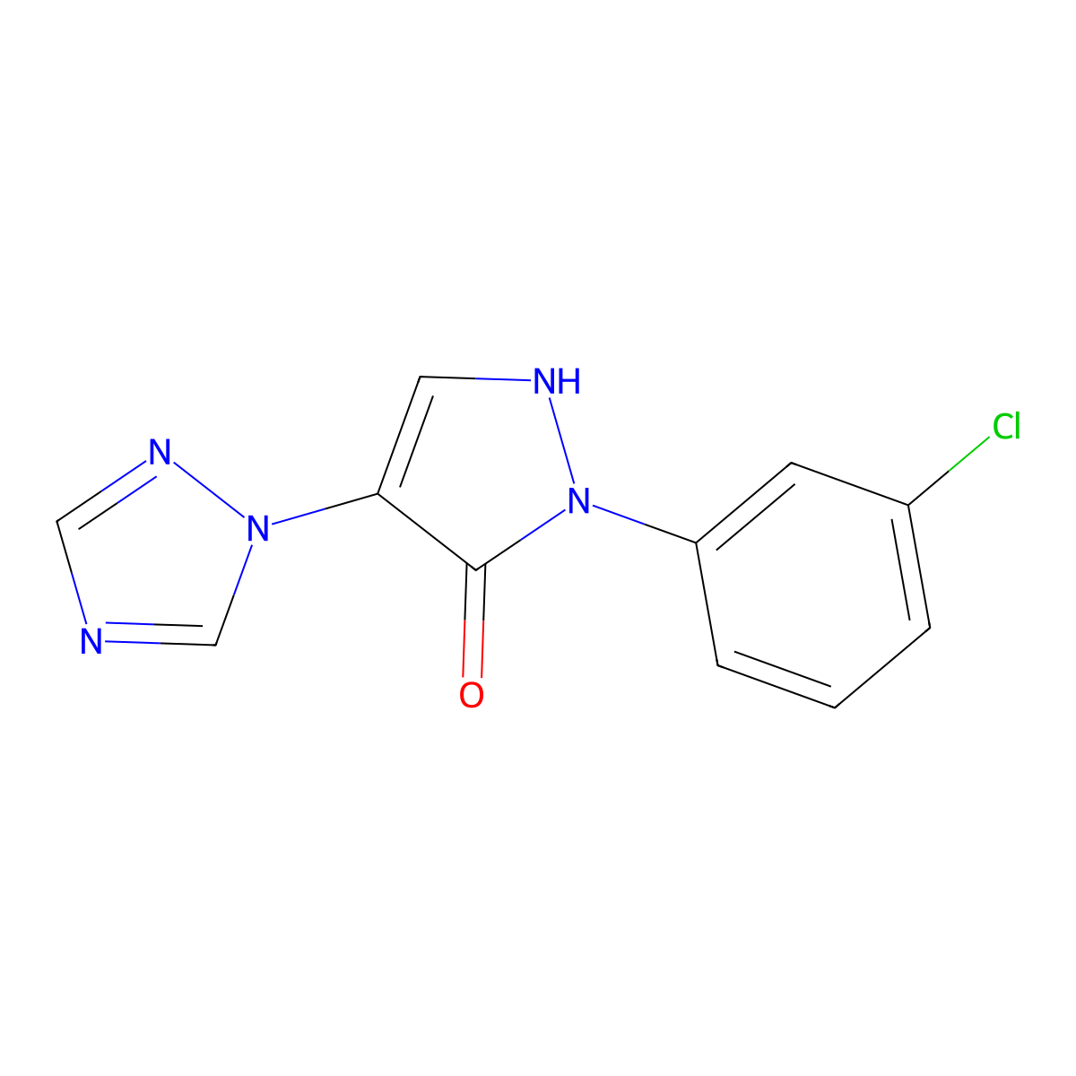 1-(3-chlorophenyl)-4-(1H-1,2,4-triazol-1-yl)-1H-pyrazol-5-ol molecular structure, CAS 477762-18-8