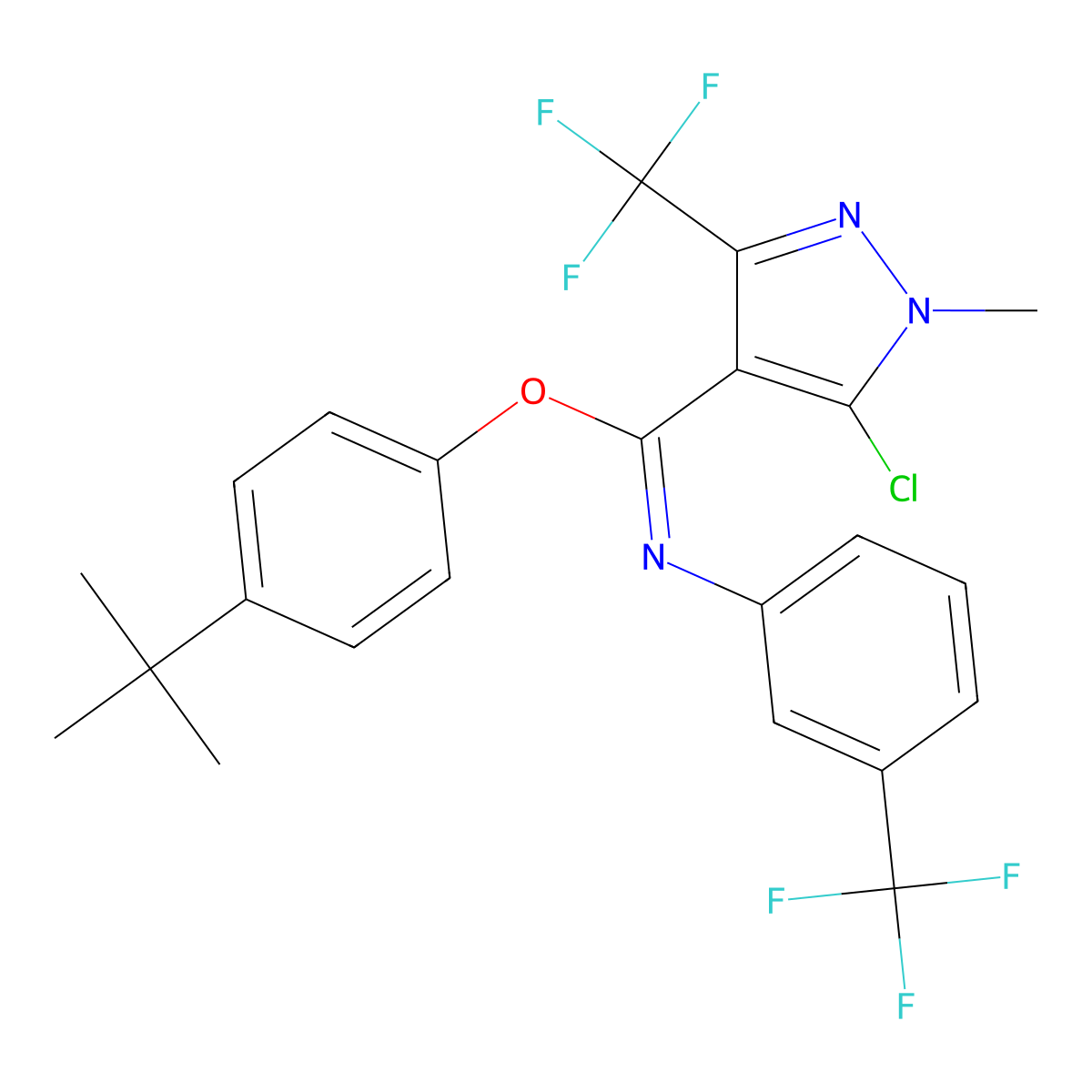 4-(tert-butyl)phenyl 5-chloro-1-methyl-3-(trifluoromethyl)-N-[3-(trifluoromethyl)phenyl]-1H-pyrazole-4-carboximidoate molecular structure, CAS 477762-26-8