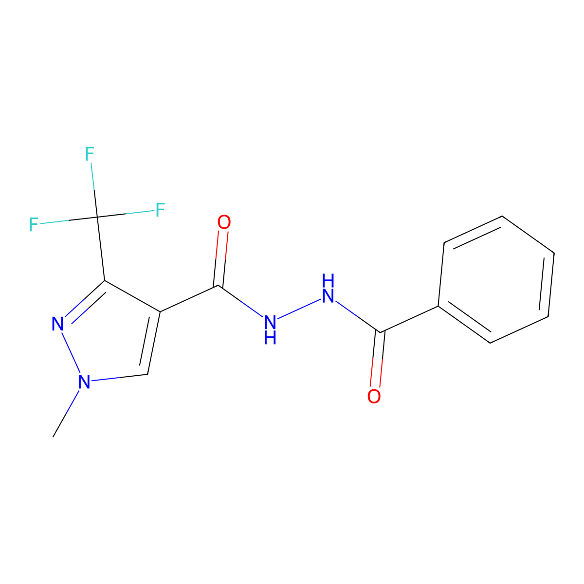 N'-benzoyl-1-methyl-3-(trifluoromethyl)-1H-pyrazole-4-carbohydrazide molecular structure, CAS 477762-31-5
