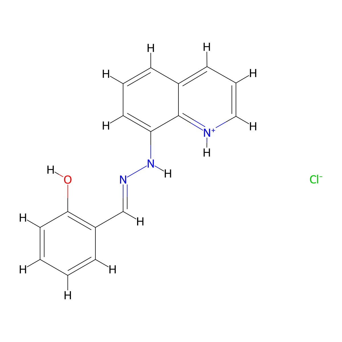 8-{2-[(E)-(2-hydroxyphenyl)methylidene]hydrazino}quinolinium chloride molecular structure, CAS 477762-43-9