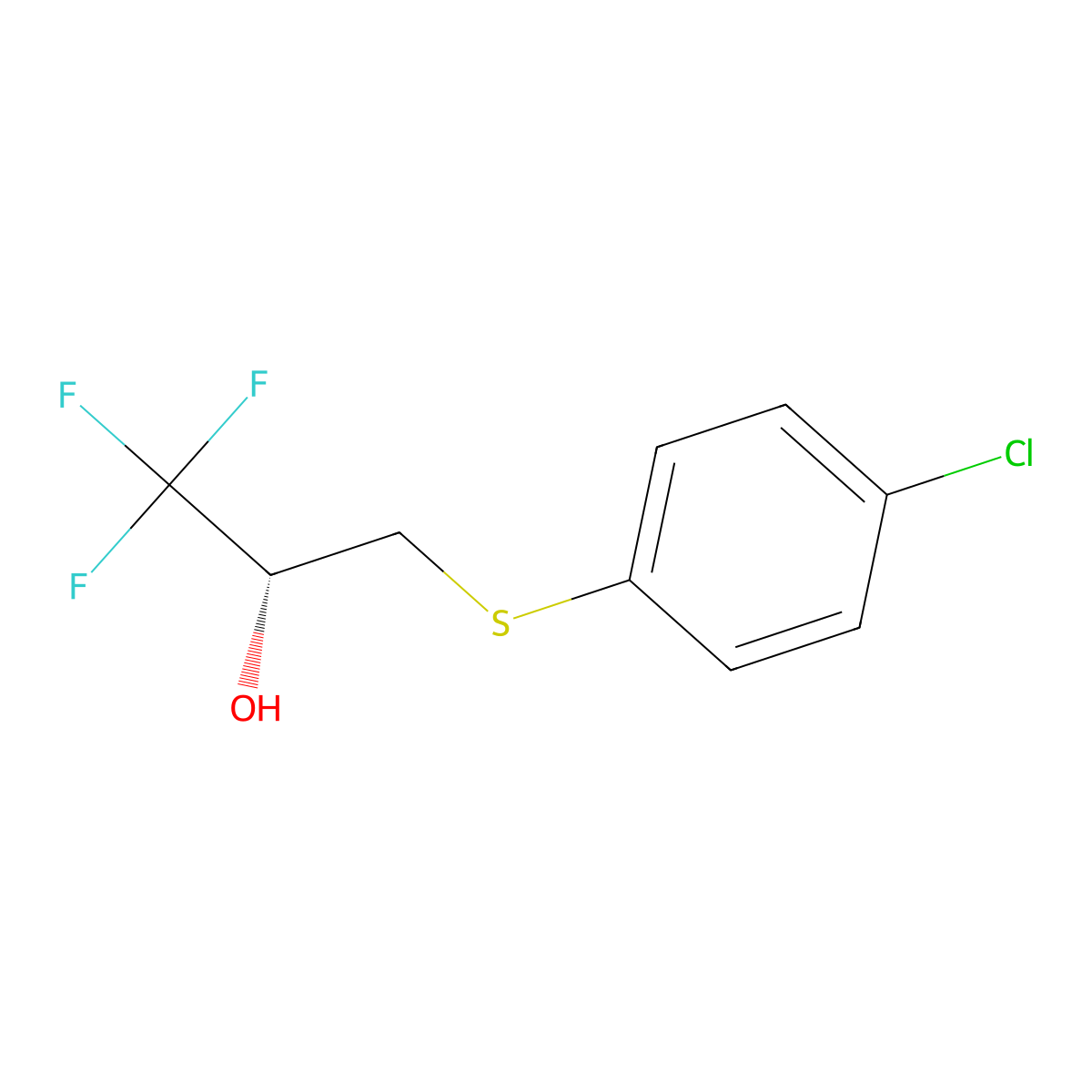 (2R)-3-[(4-chlorophenyl)sulfanyl]-1,1,1-trifluoro-2-propanol molecular structure, CAS 477762-51-9