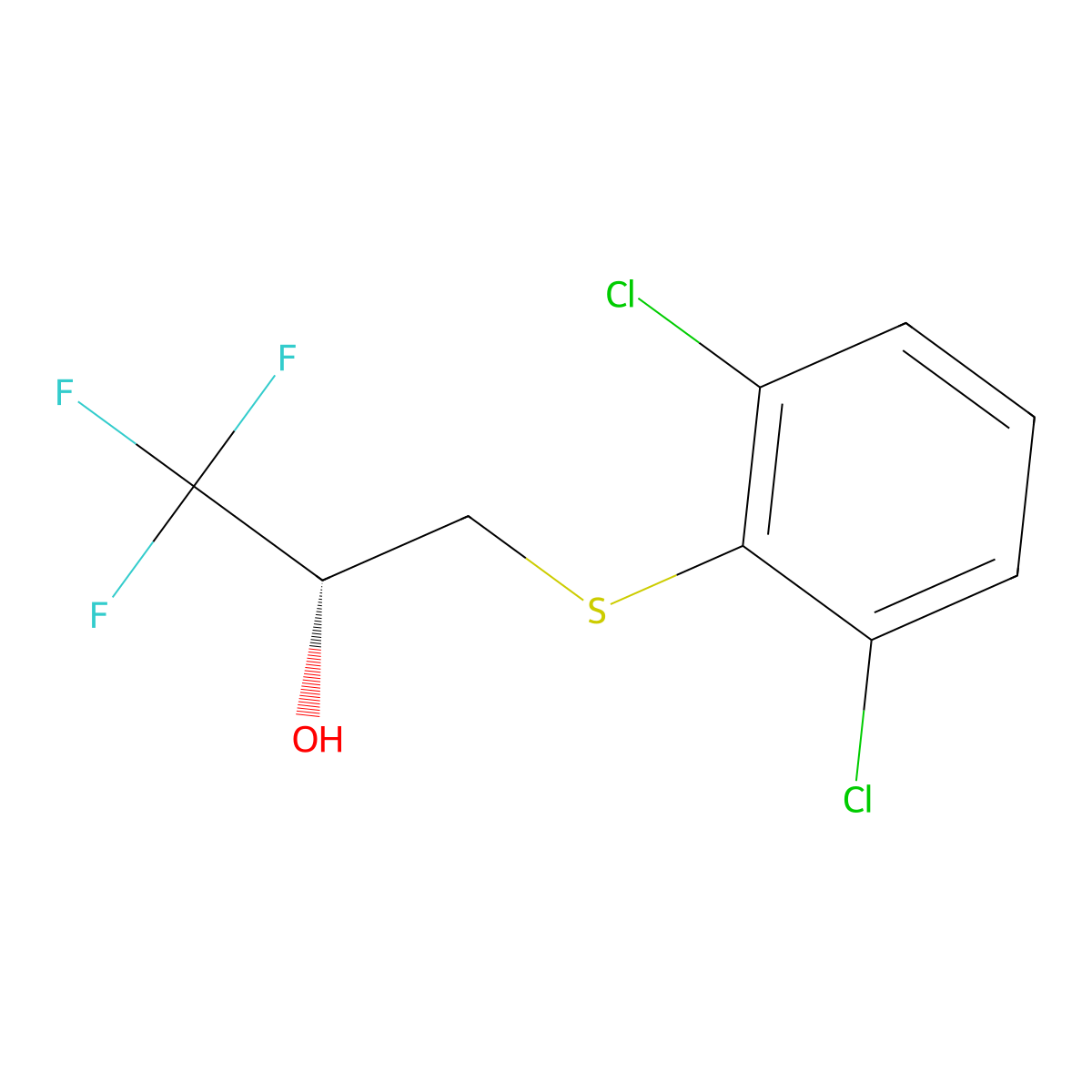 (2R)-3-[(2,6-dichlorophenyl)sulfanyl]-1,1,1-trifluoropropan-2-ol molecular structure, CAS 477762-52-0
