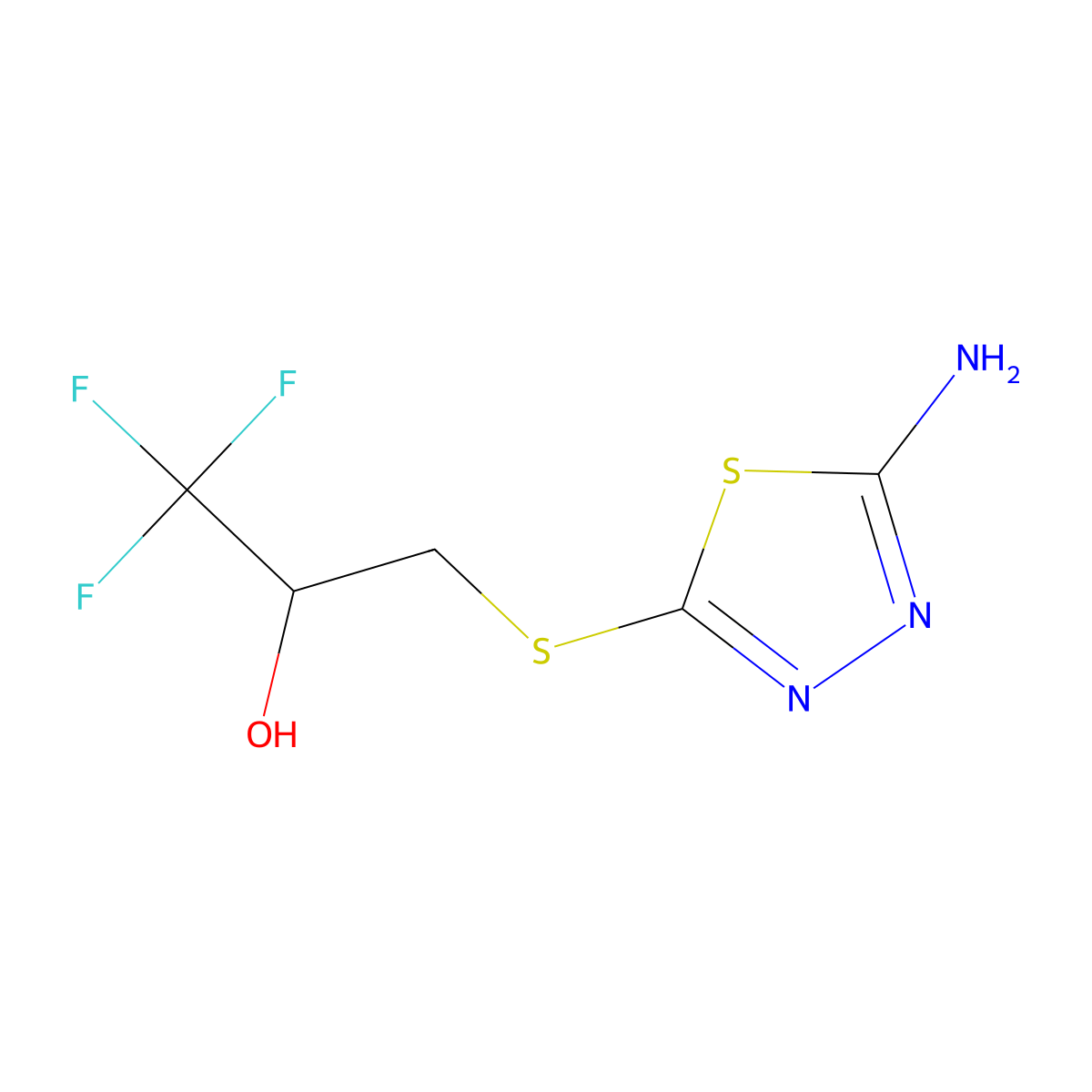 (2S)-3-[(5-amino-1,3,4-thiadiazol-2-yl)sulfanyl]-1,1,1-trifluoropropan-2-ol molecular structure, CAS 477762-55-3