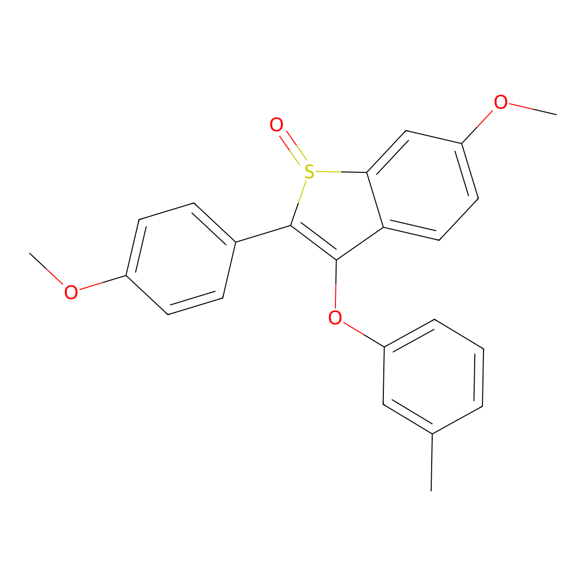 6-methoxy-2-(4-methoxyphenyl)-3-(3-methylphenoxy)-1H-1-benzothiophen-1-one molecular structure, CAS 477762-68-8