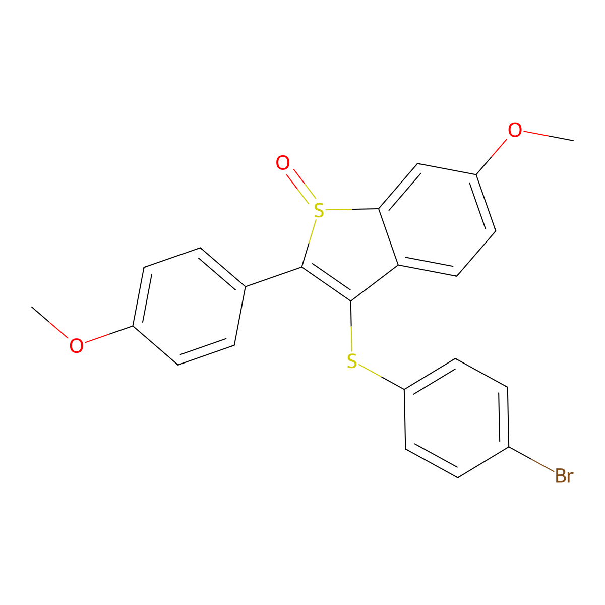 3-[(4-bromophenyl)sulfanyl]-6-methoxy-2-(4-methoxyphenyl)-1H-1-benzothiophen-1-one molecular structure, CAS 477762-71-3