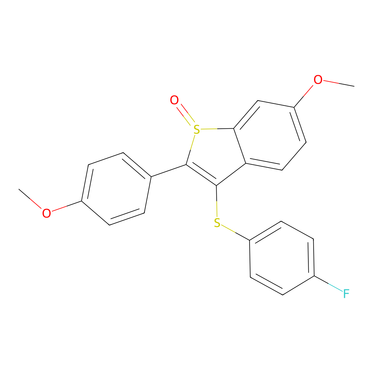 3-[(4-fluorophenyl)sulfanyl]-6-methoxy-2-(4-methoxyphenyl)-1H-1-benzothiophen-1-one molecular structure, CAS 477762-72-4