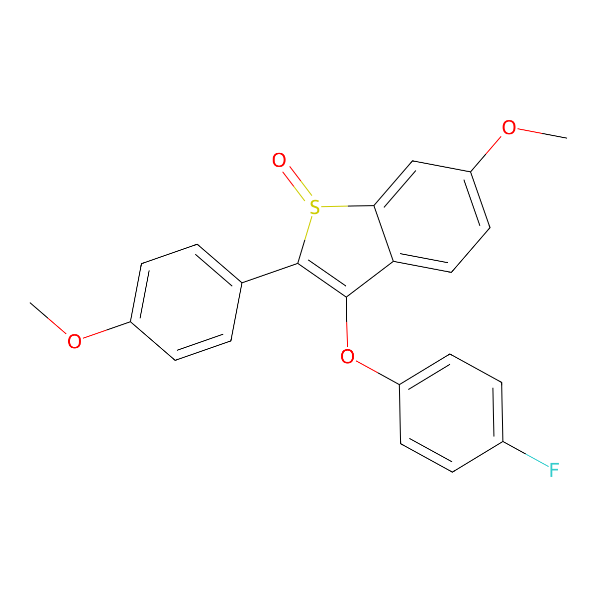 3-(4-Fluorophenoxy)-6-methoxy-2-(4-methoxyphenyl)-1-benzothiophene 1-oxide molecular structure, CAS 477762-74-6
